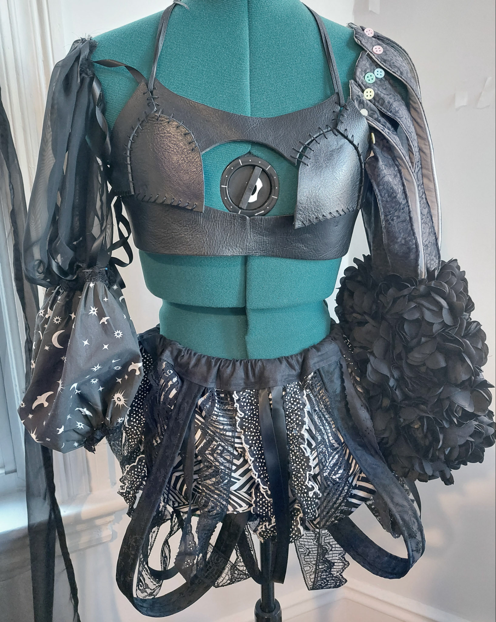 in-progress goth clown costume