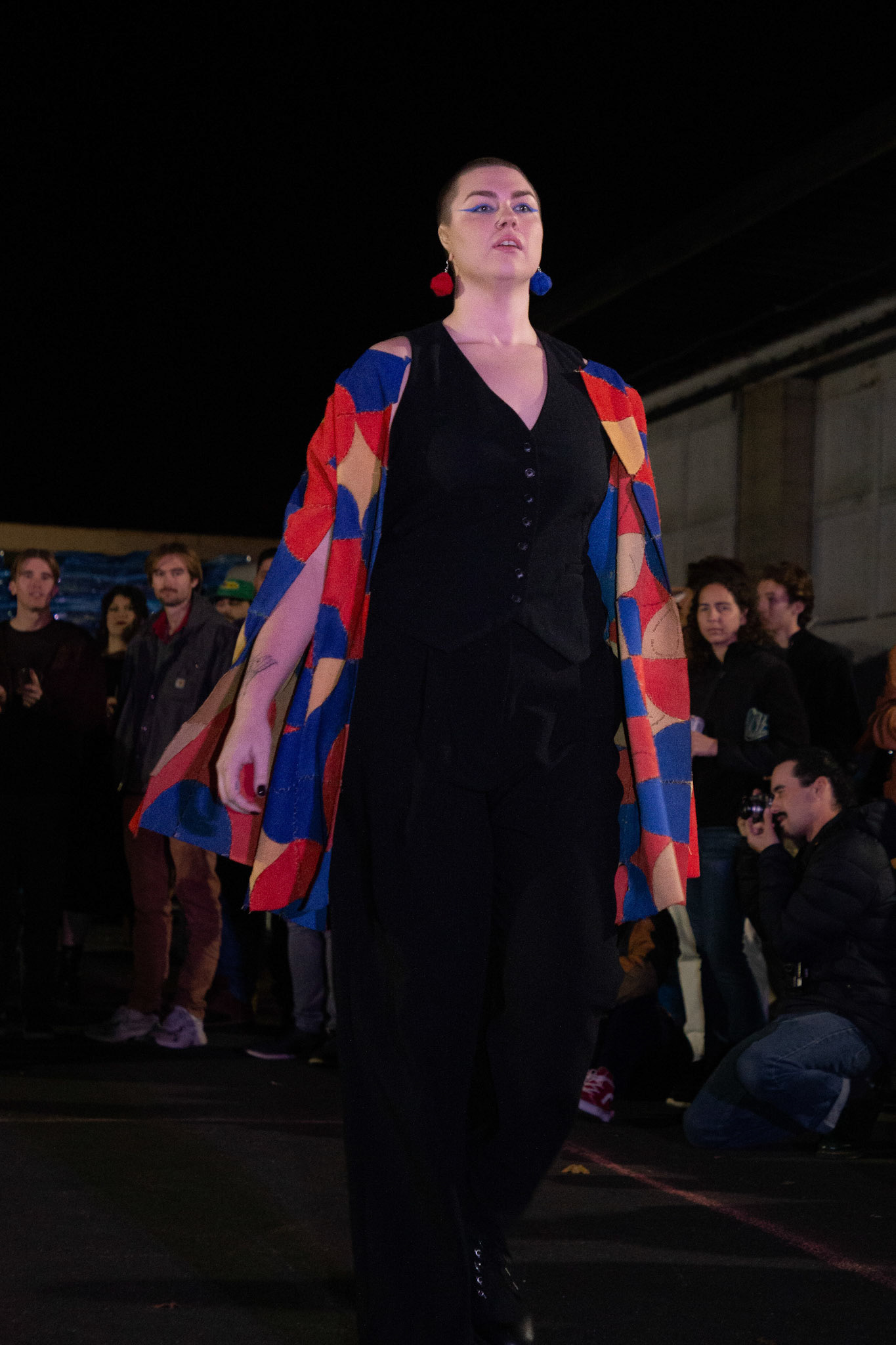 Jenna Benzinger wearing "Book Body No.3: Sutures" in the Selvedge show at The Nest in Providence, RI on October 26, 2024 - photo by Jamie Potter