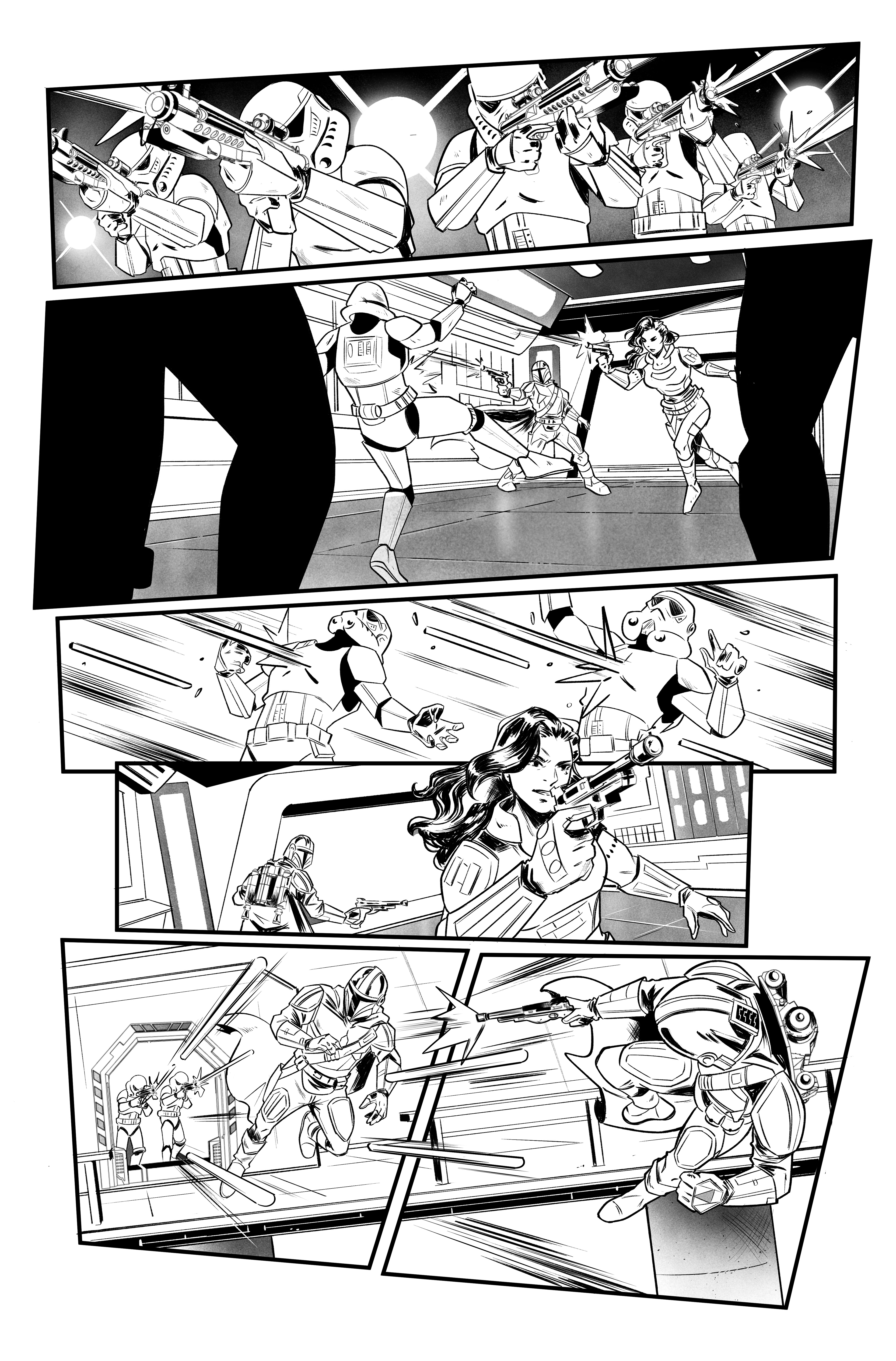 The Mandolorian test page for Darkhorse Comics