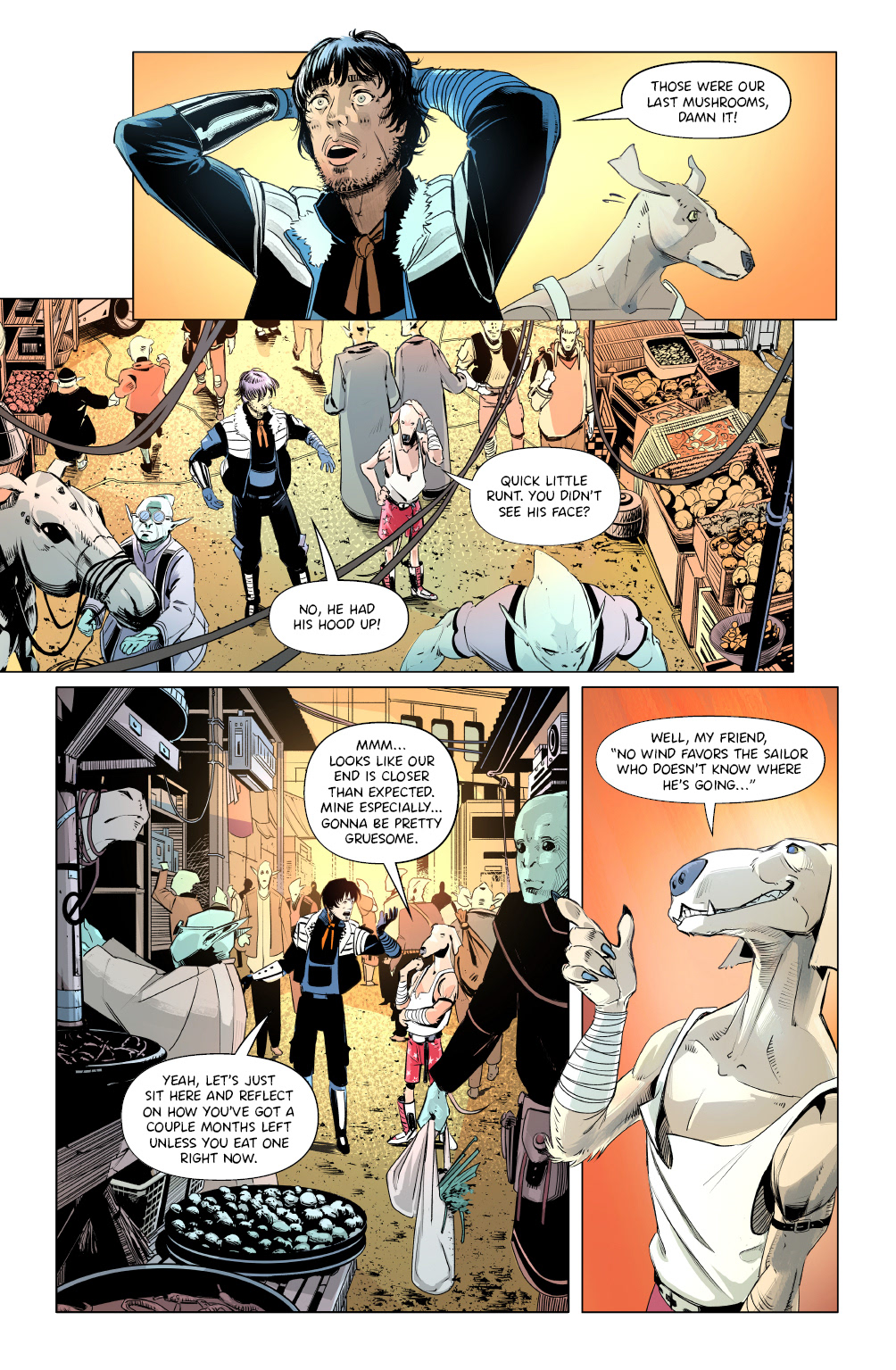 'Crunchy Star' comic pages, with line and color art by LCA represented artist, Dario D'Angelo