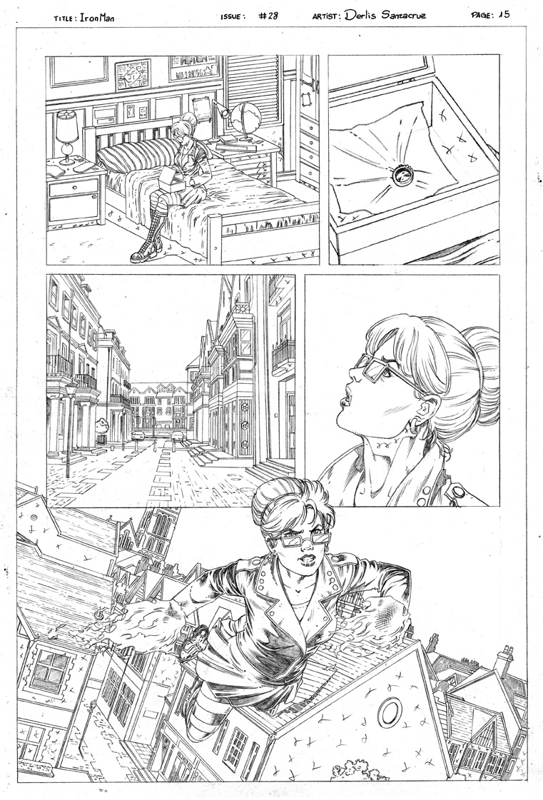 Derlis S. Benitez line art on DC's Batman: Derlis S. Benitez line art on Marvel Comic's Iron Man