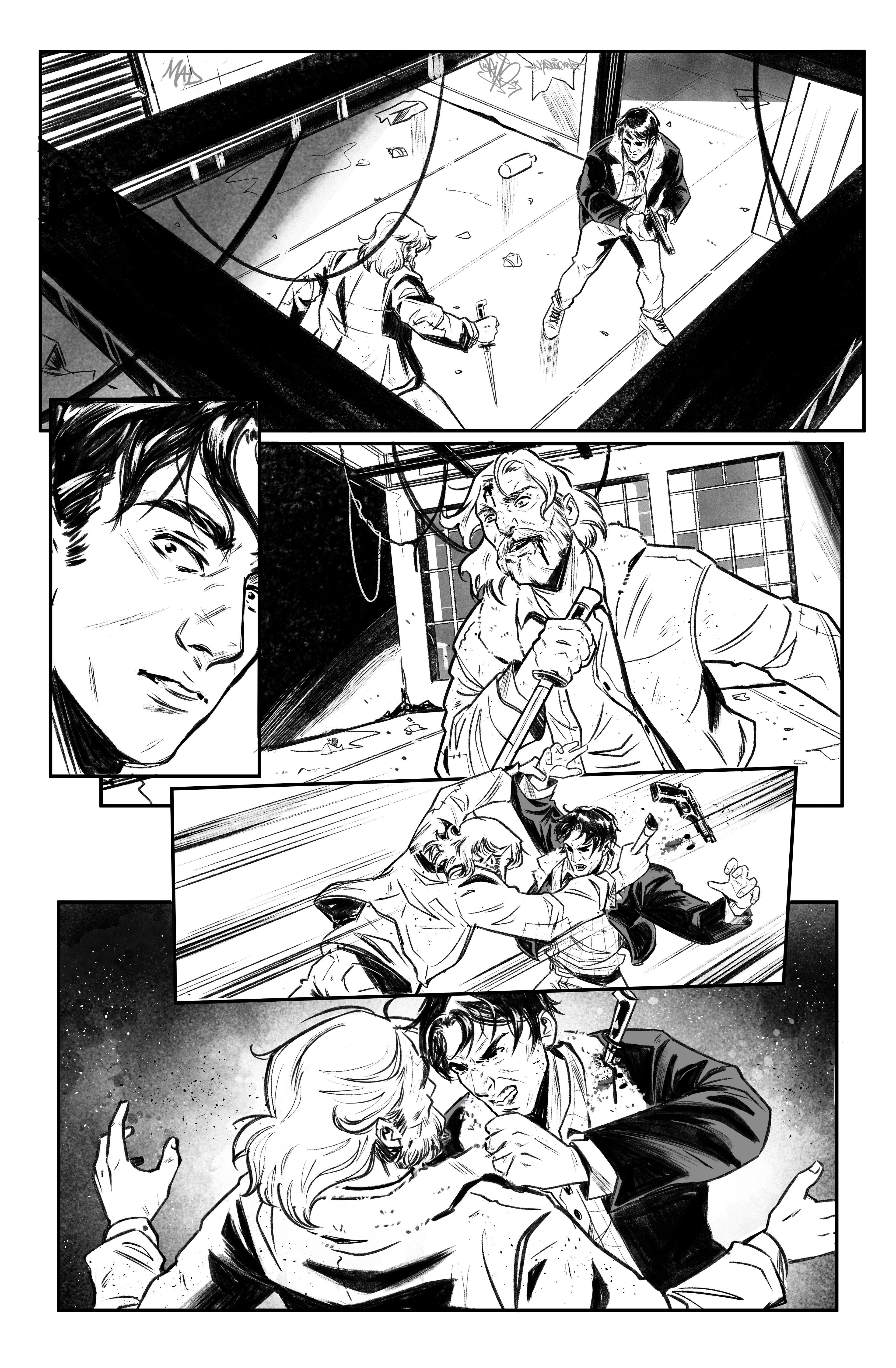Sanction test page for Mad Cave Comics