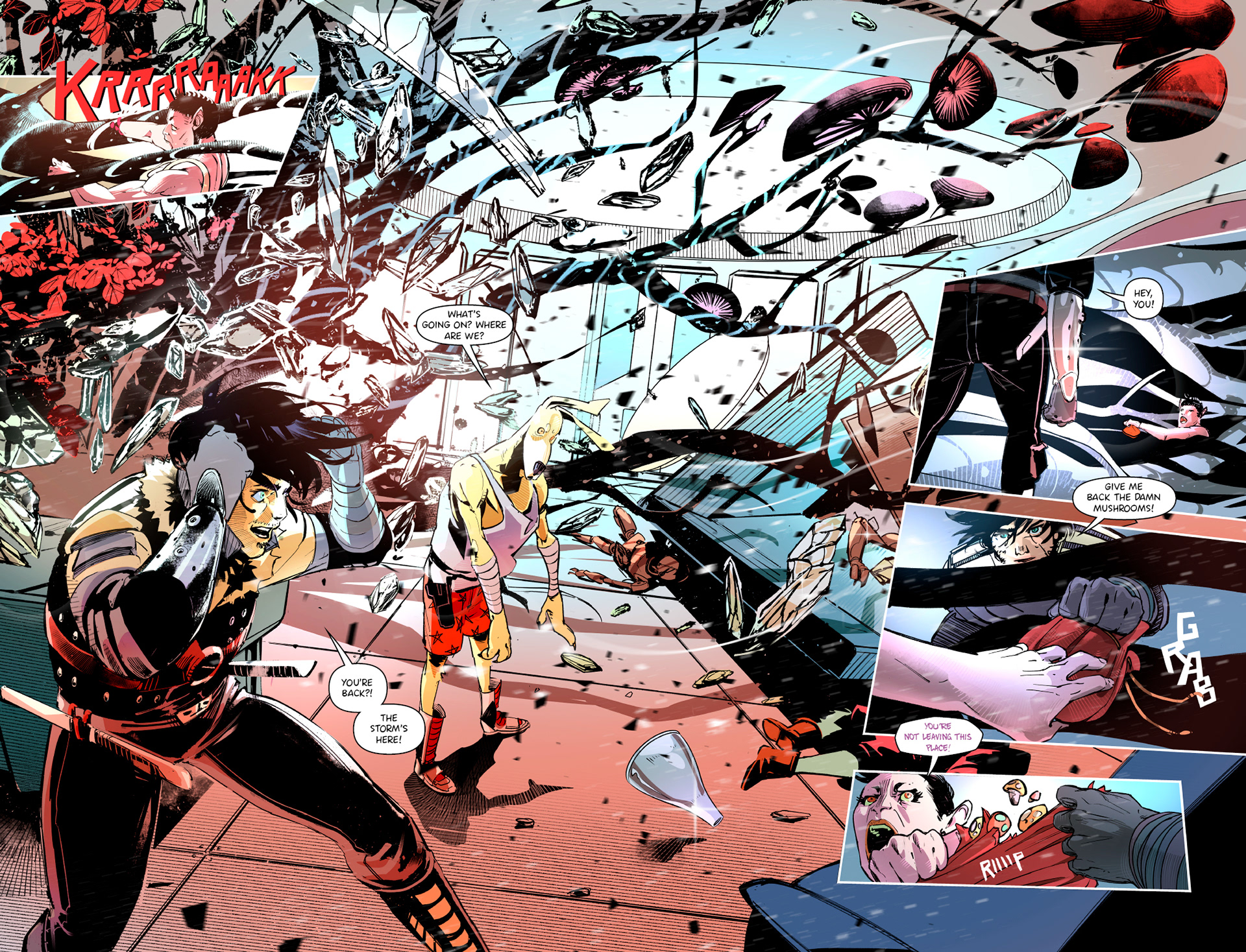 'Crunchy Star' comic pages, with line and color art by LCA represented artist, Dario D'Angelo