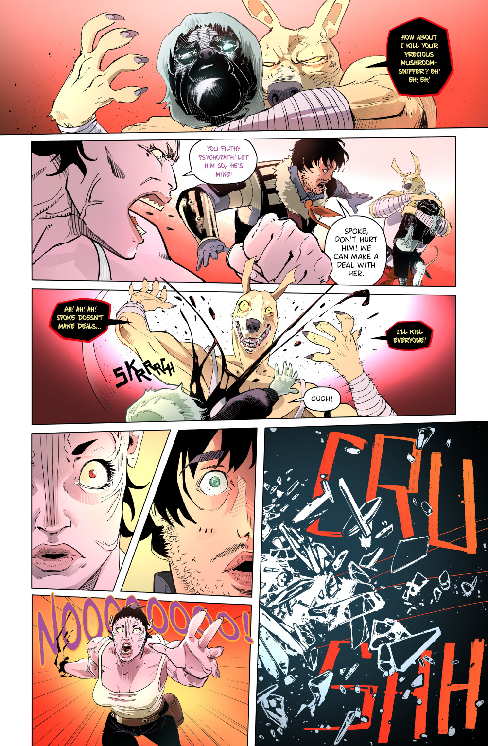 'Crunchy Star' comic pages, with line and color art by LCA represented artist, Dario D'Angelo