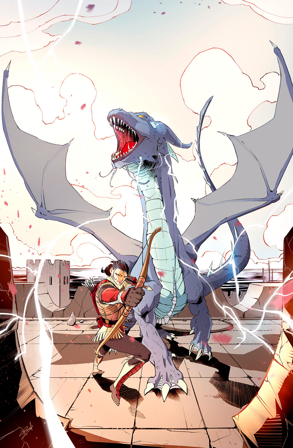 'Dragon Foundation' comic pages, with line and color art by LCA represented artist, Dario D'Angelo