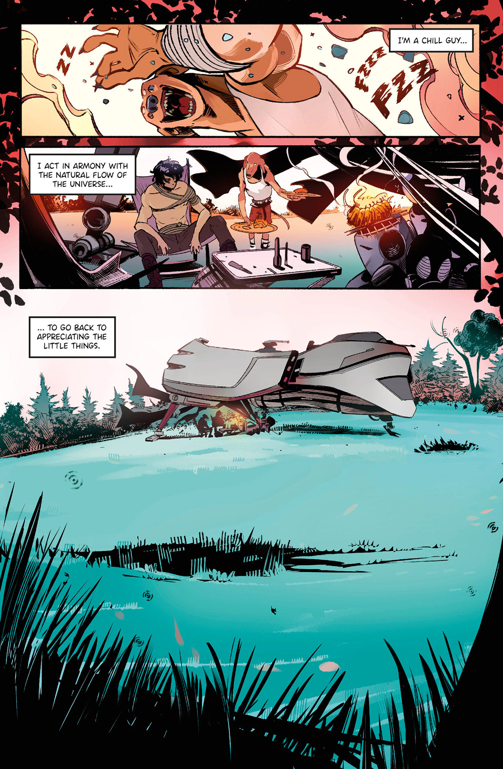 'A Chill Guy', winner of the Hugo Pratt best story award, with line and color by LCA represented artist, Dario D'Angelo