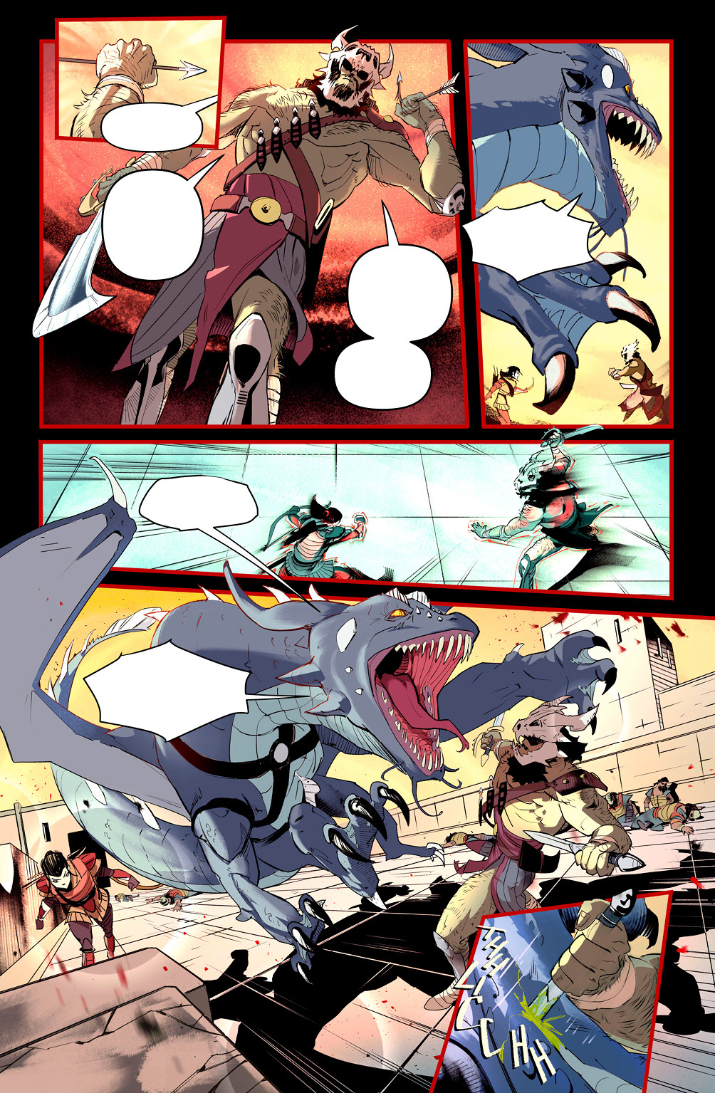 'Dragon Foundation' comic pages, with line and color art by LCA represented artist, Dario D'Angelo