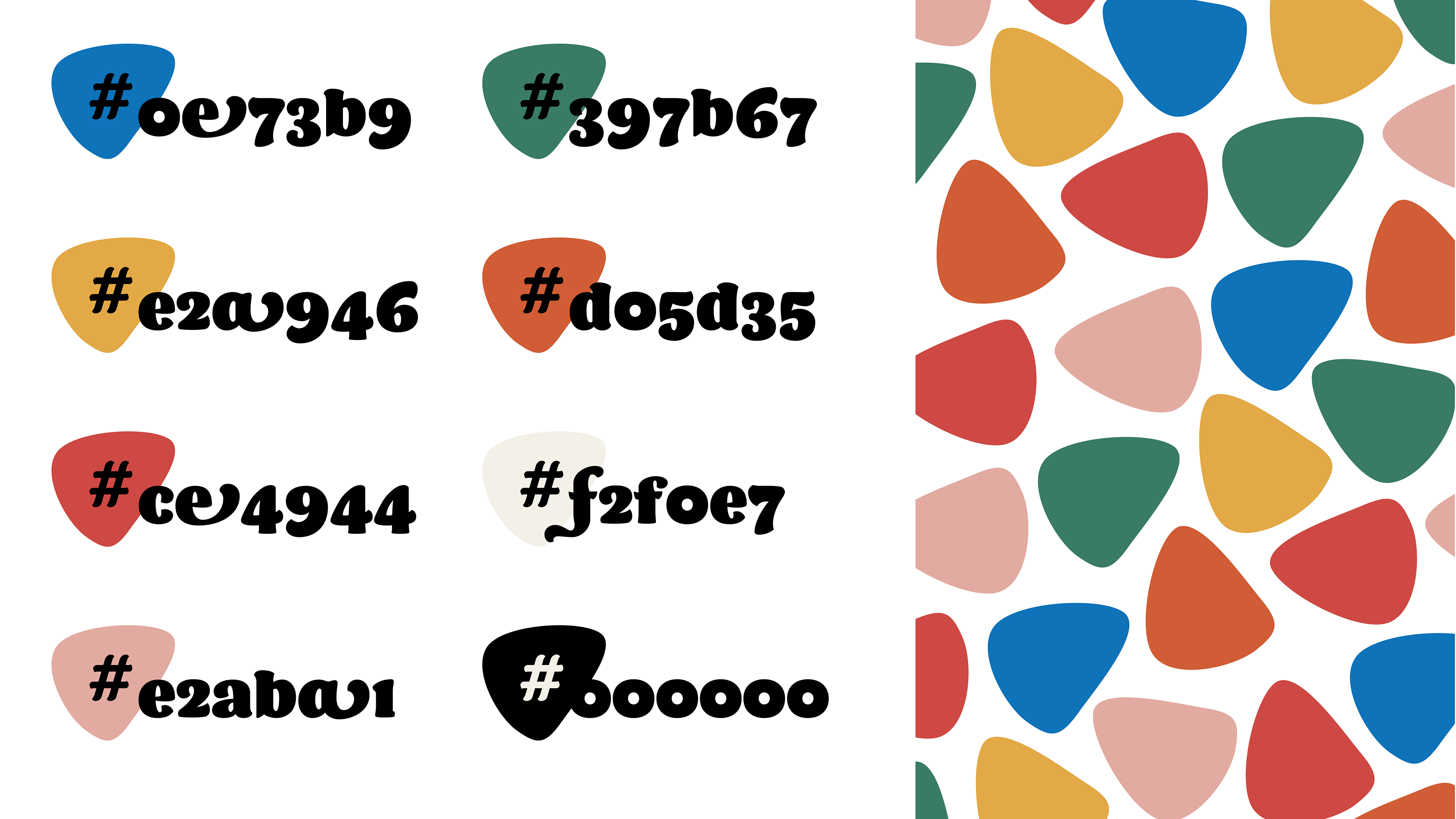 The color palette HEX codes