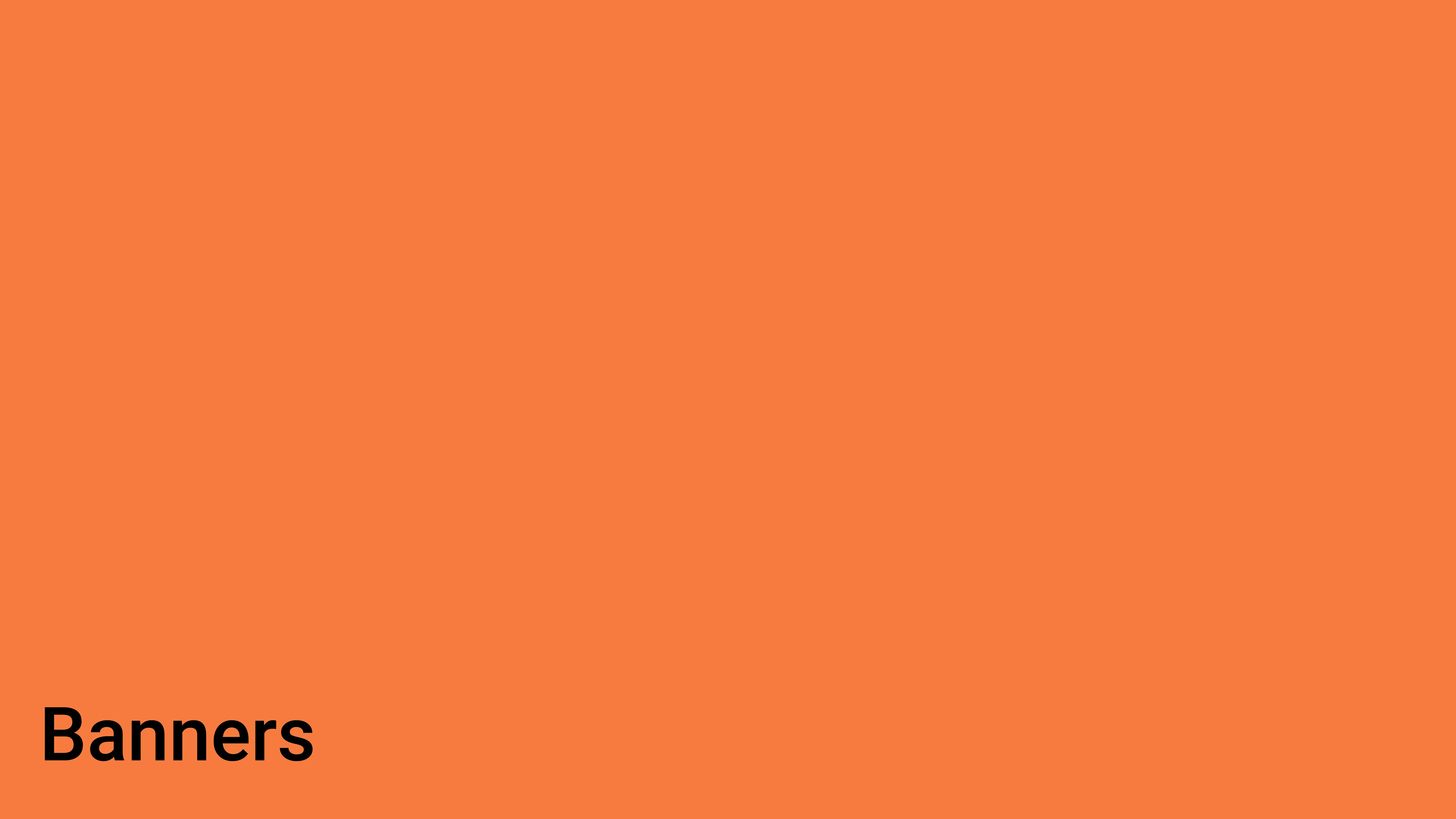 Orange block with the text Banners