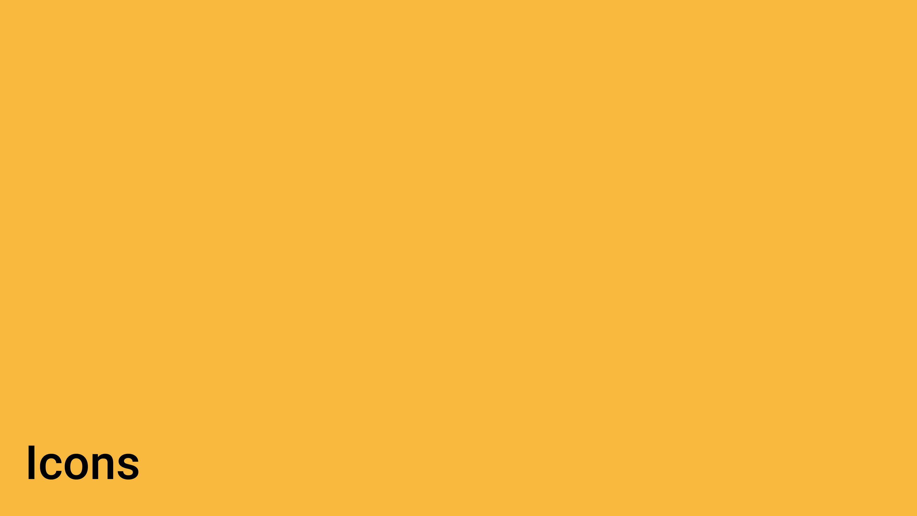 A yellow block with the text Icons