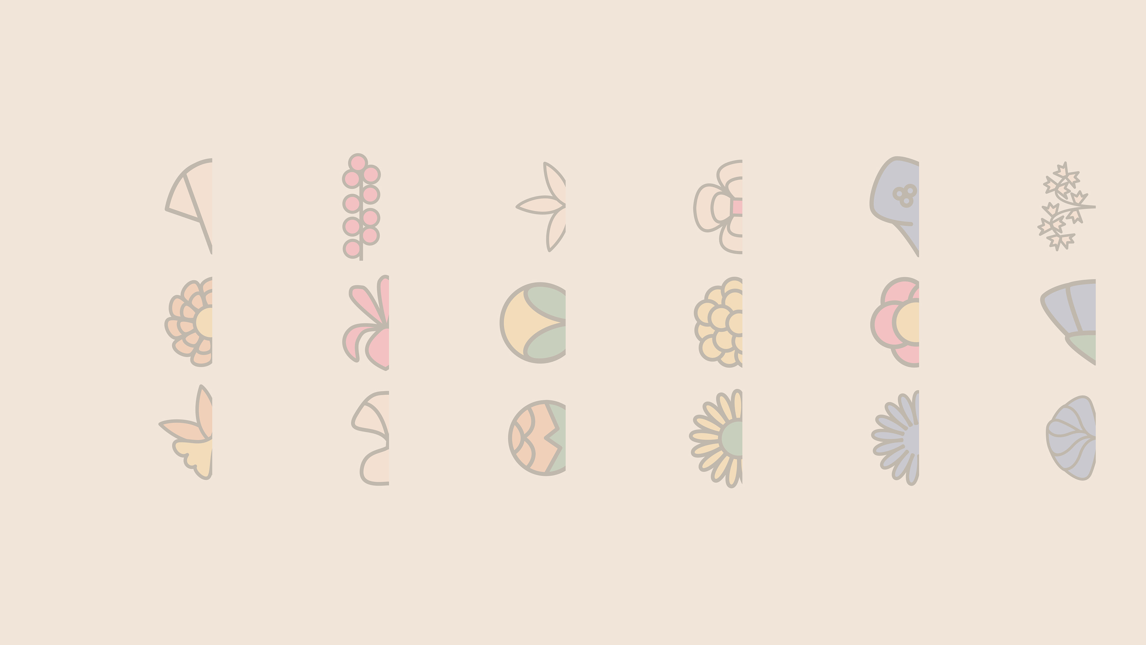 The banners that include the flowers on the right hand side in lower opacity