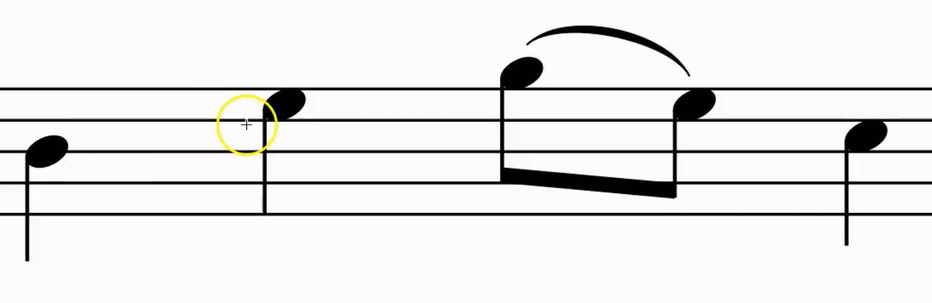 The musical bar used in iteration of BHMC with music notes sketch