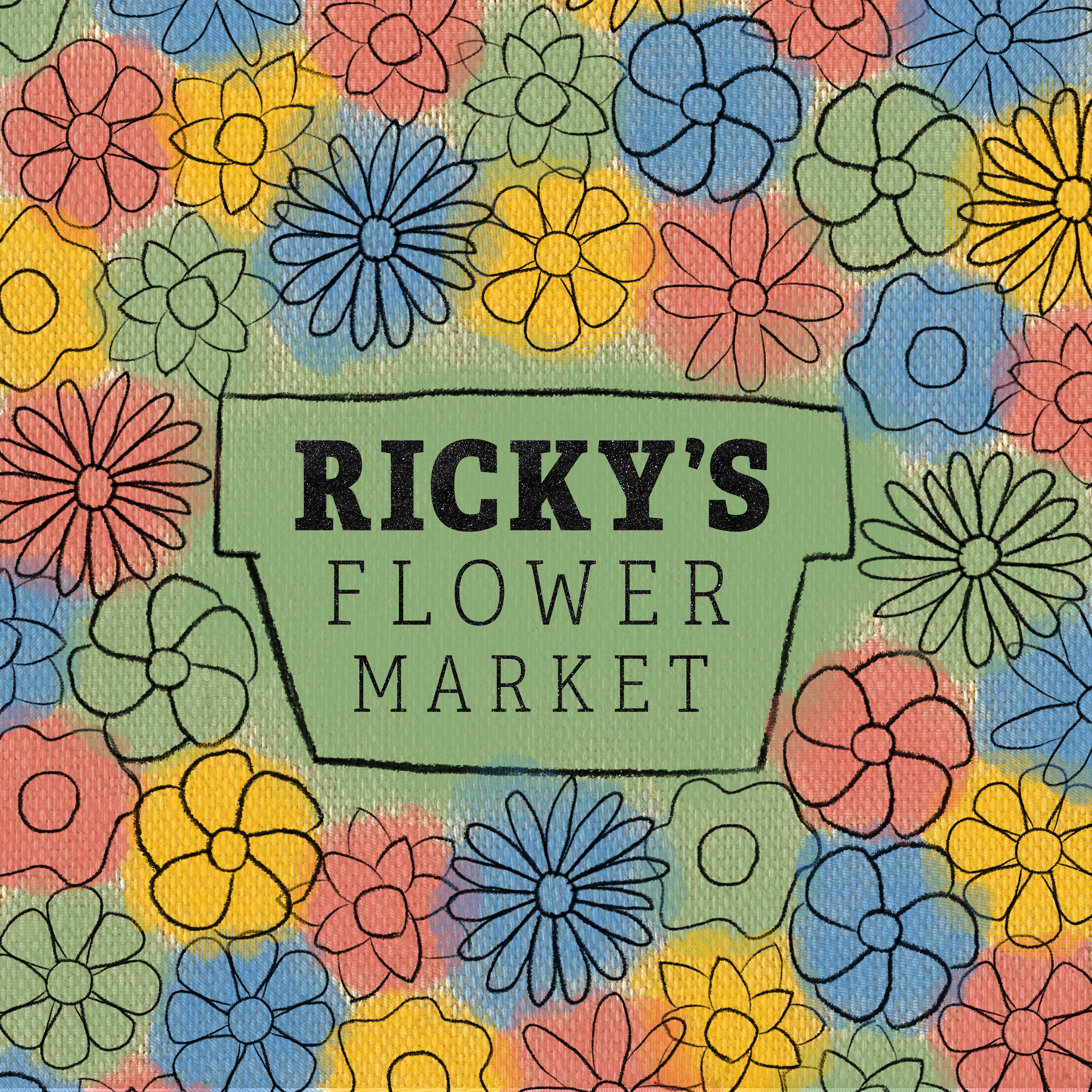 Logo with floral background