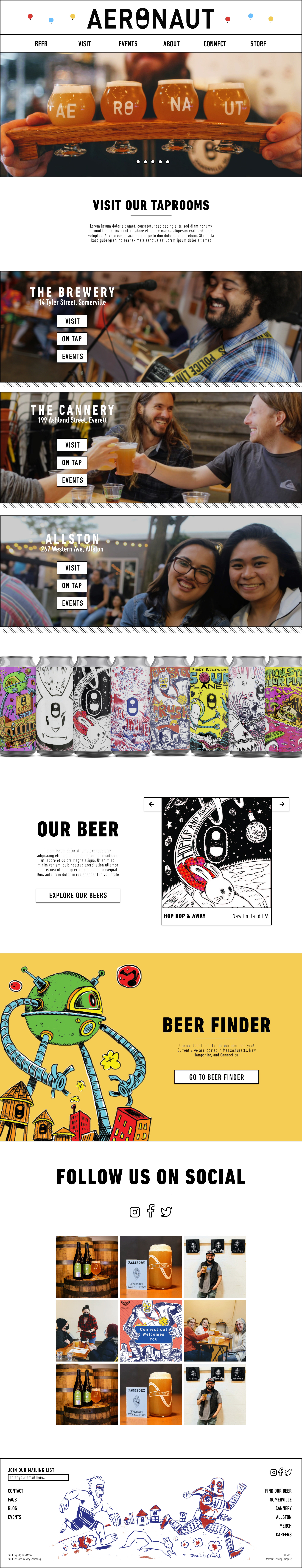 The homepage design