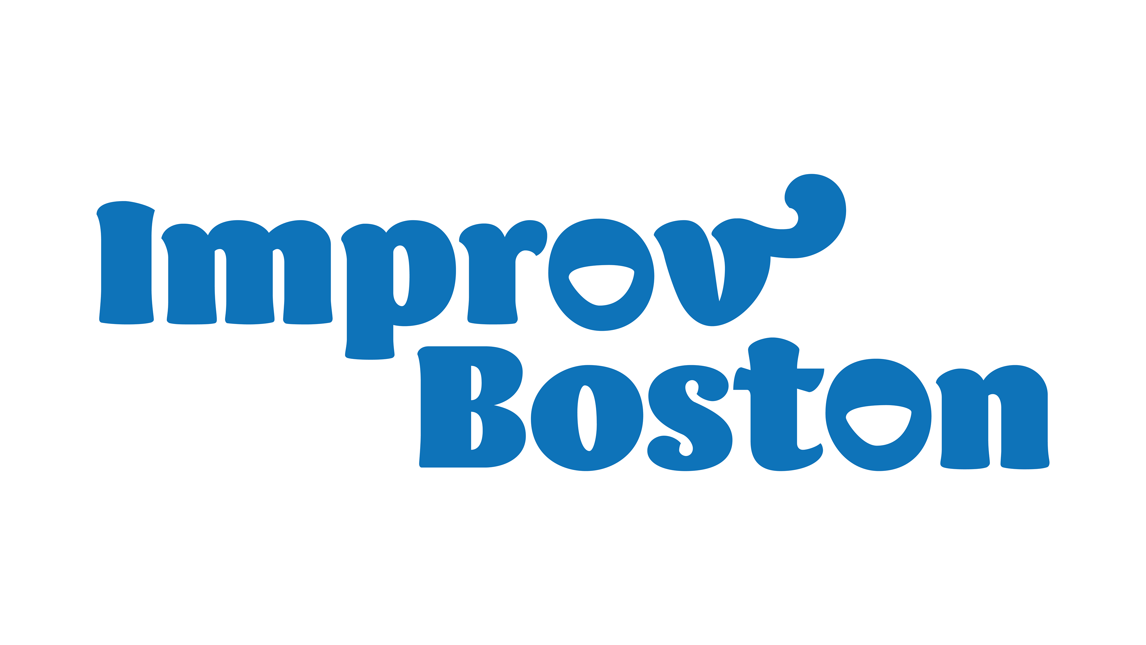 The new logo for ImprovBoston in blue