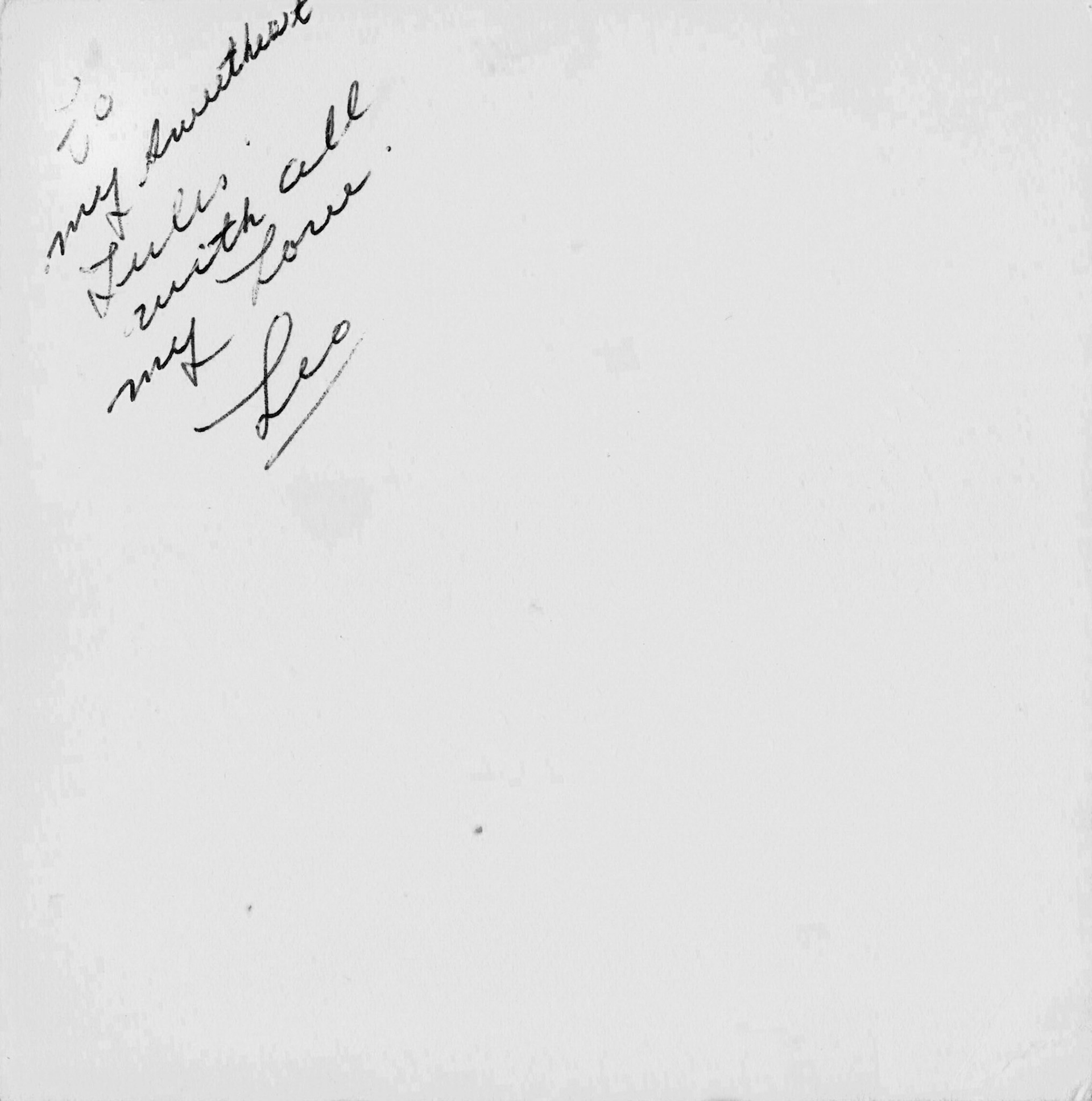 Leo’s written dedications to Jules on the back of the lake photos