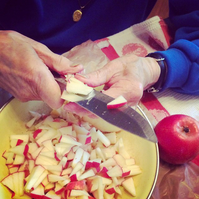 A customer favorite: Apple cake with walnuts