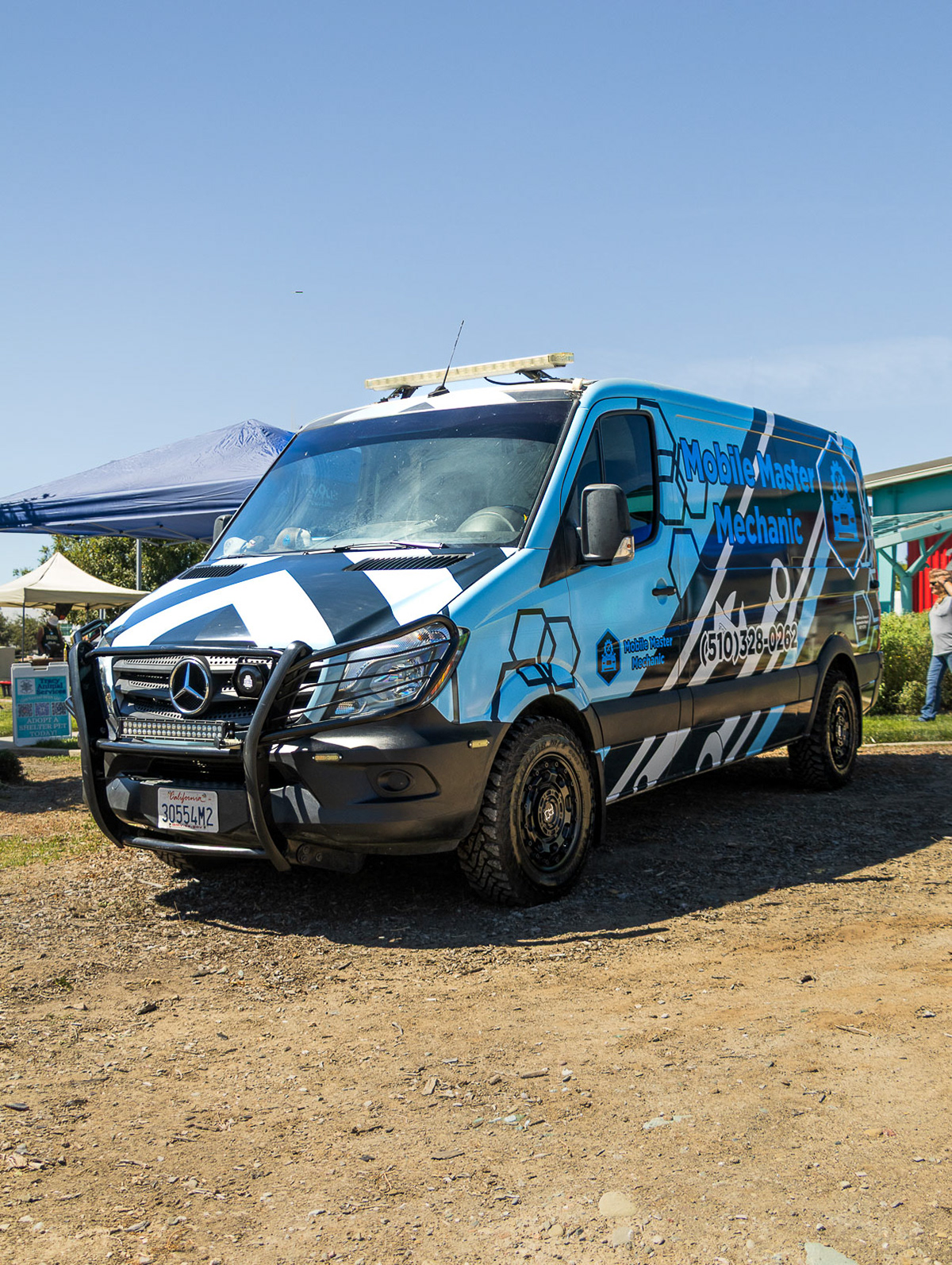 MobileMechanic209 branded service van photographed for commercial branding