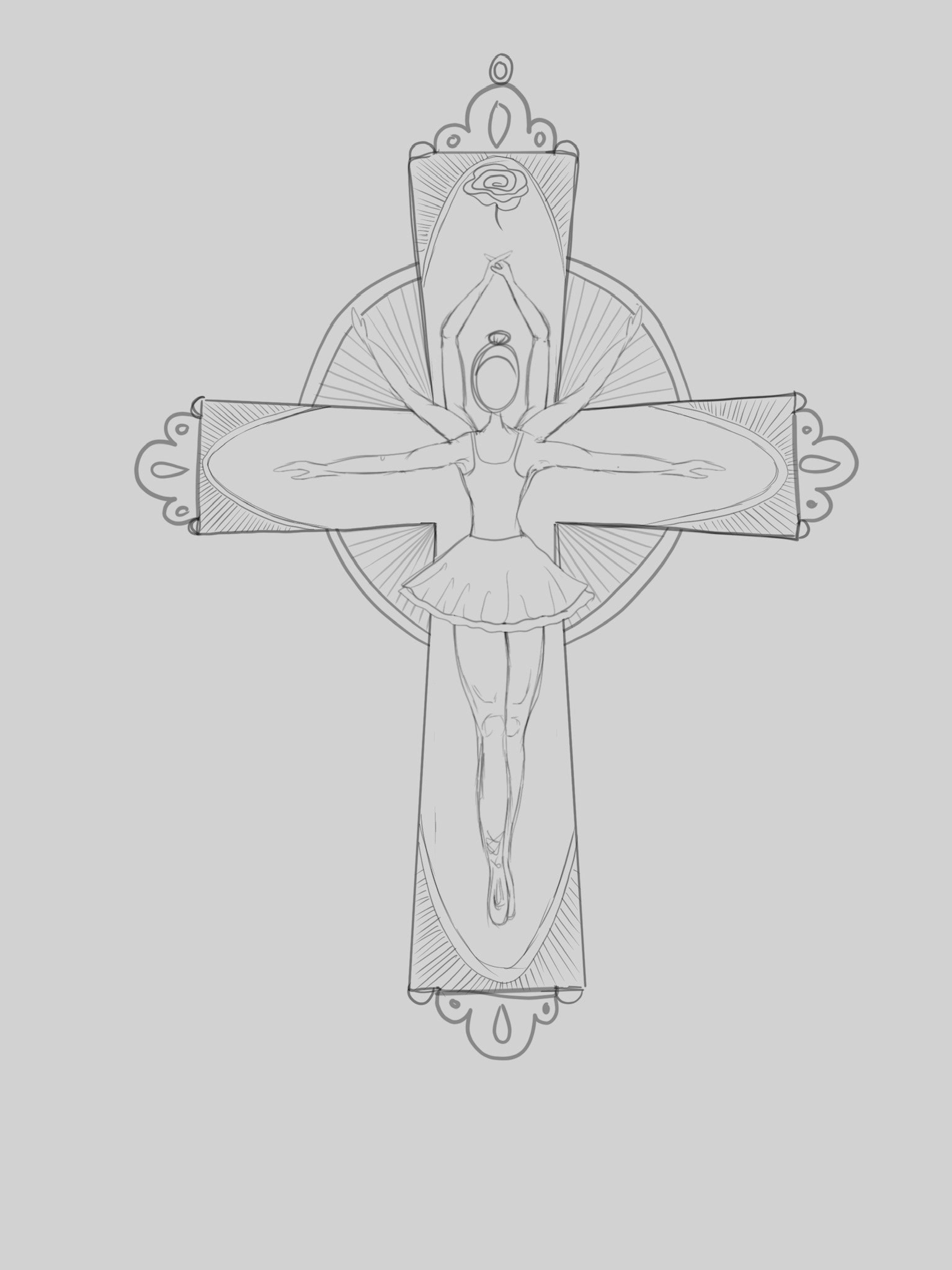 initial sketch for rosary