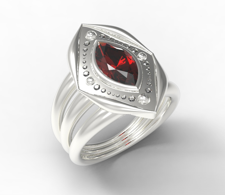 "ring" - victorian jewelry of the future collection - rhino 8, keyshot - may 2024