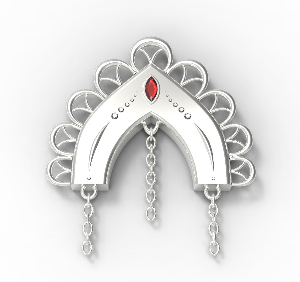 "necessities brooch" - victorian designs of the future collection - hino 8, keyshot - may 2024