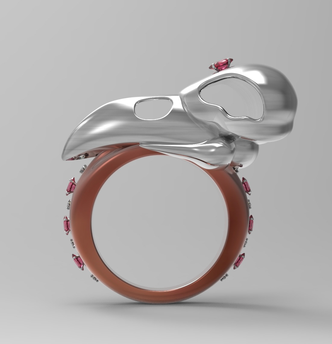 "red raven ring - rhino 7, keyshot - august 2023