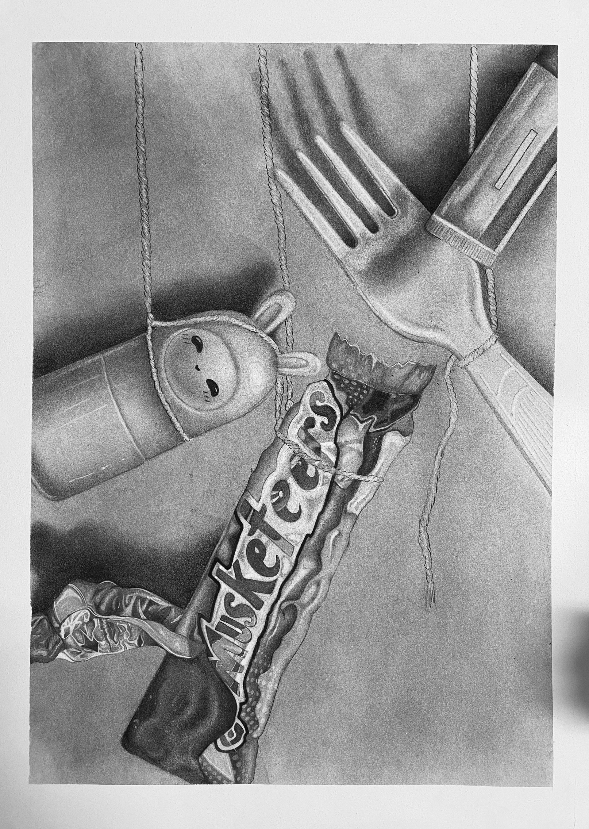 "purse findings" - 18x24 - graphite on paper - september 2021