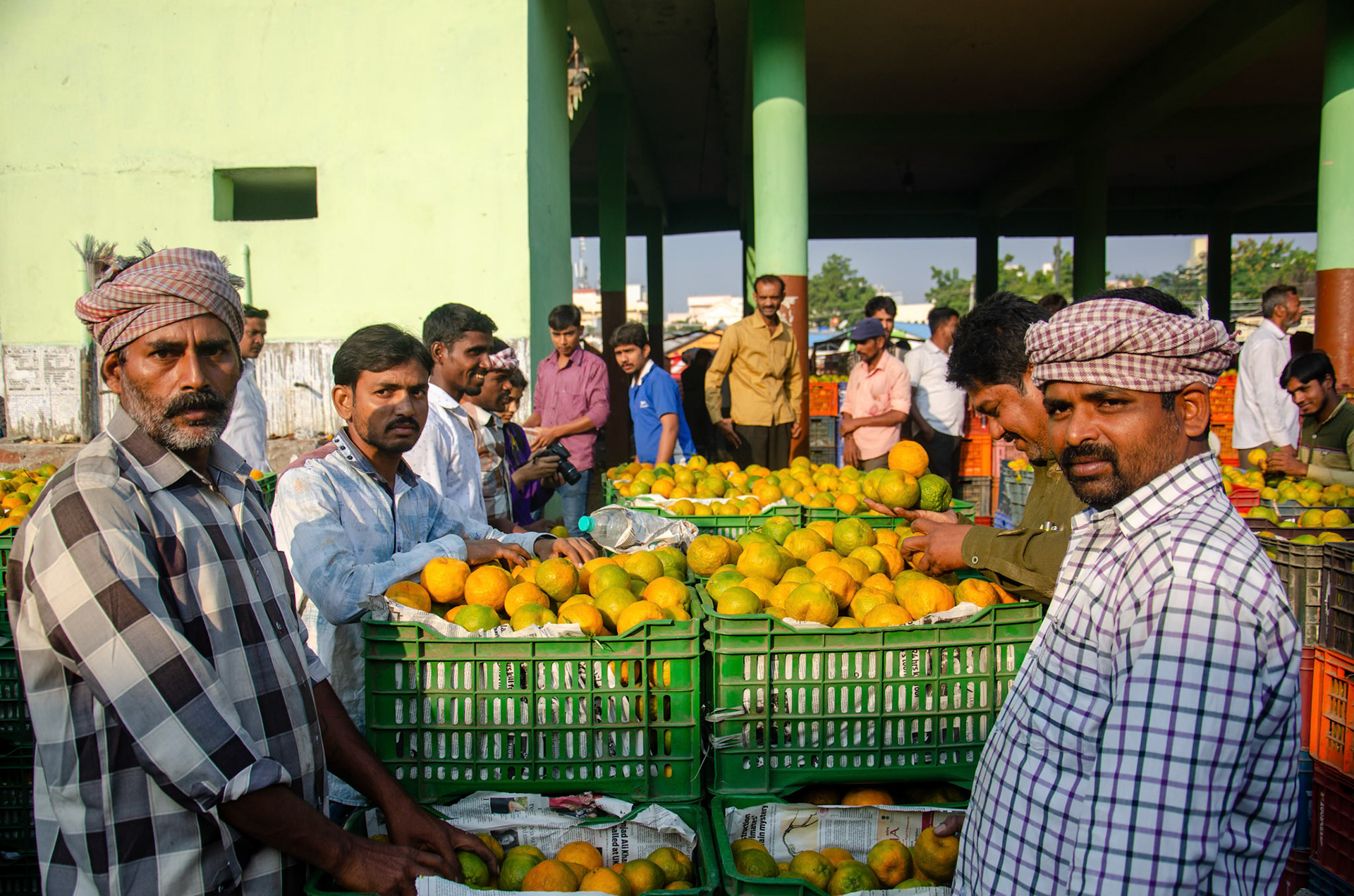 Fruit vendors at a local wholesale fruit market