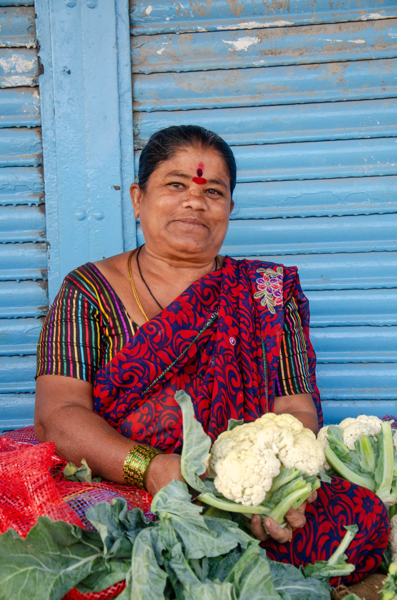 A local street vegetable vendor