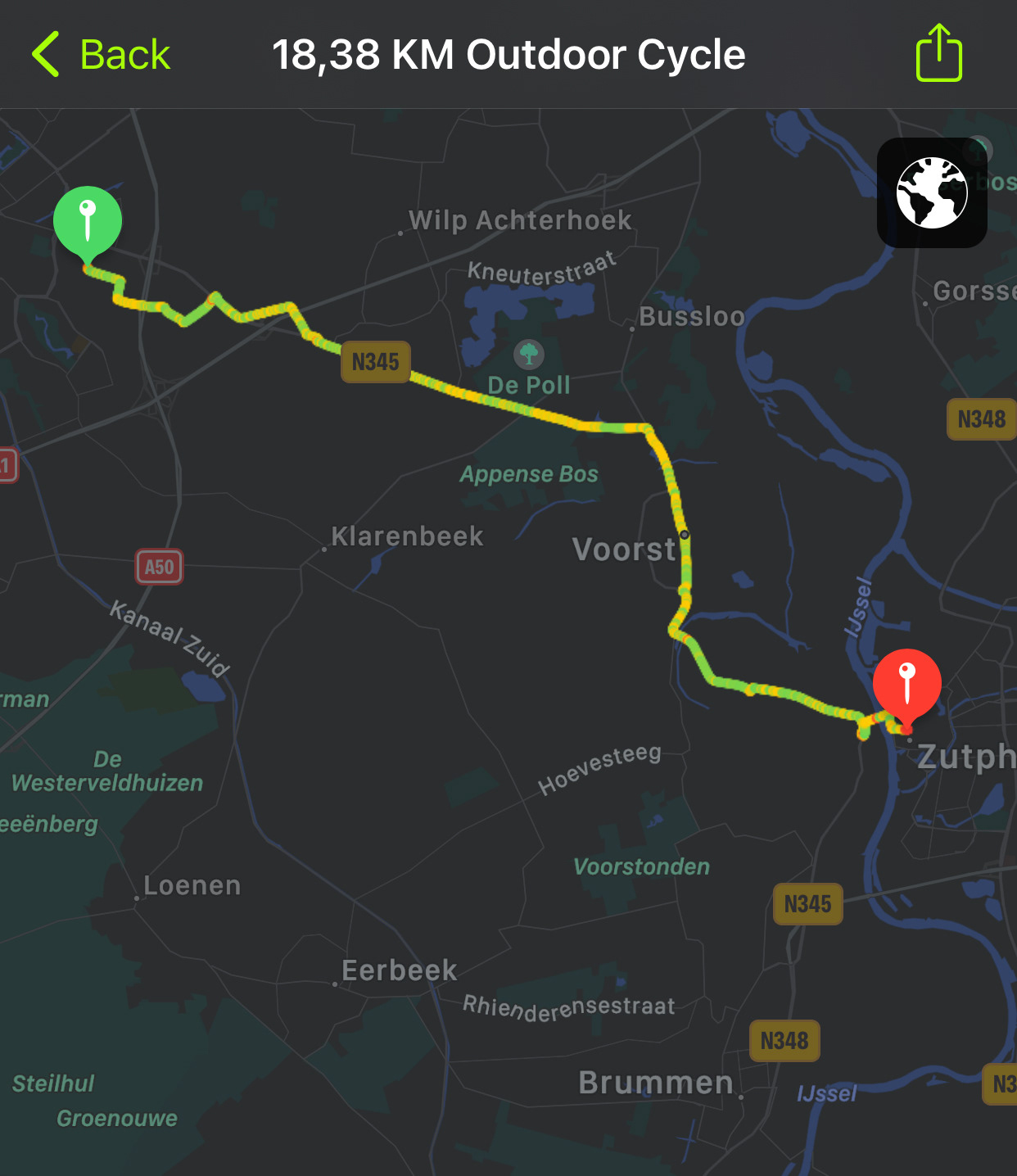 2 x 18 km. Goed te doen.