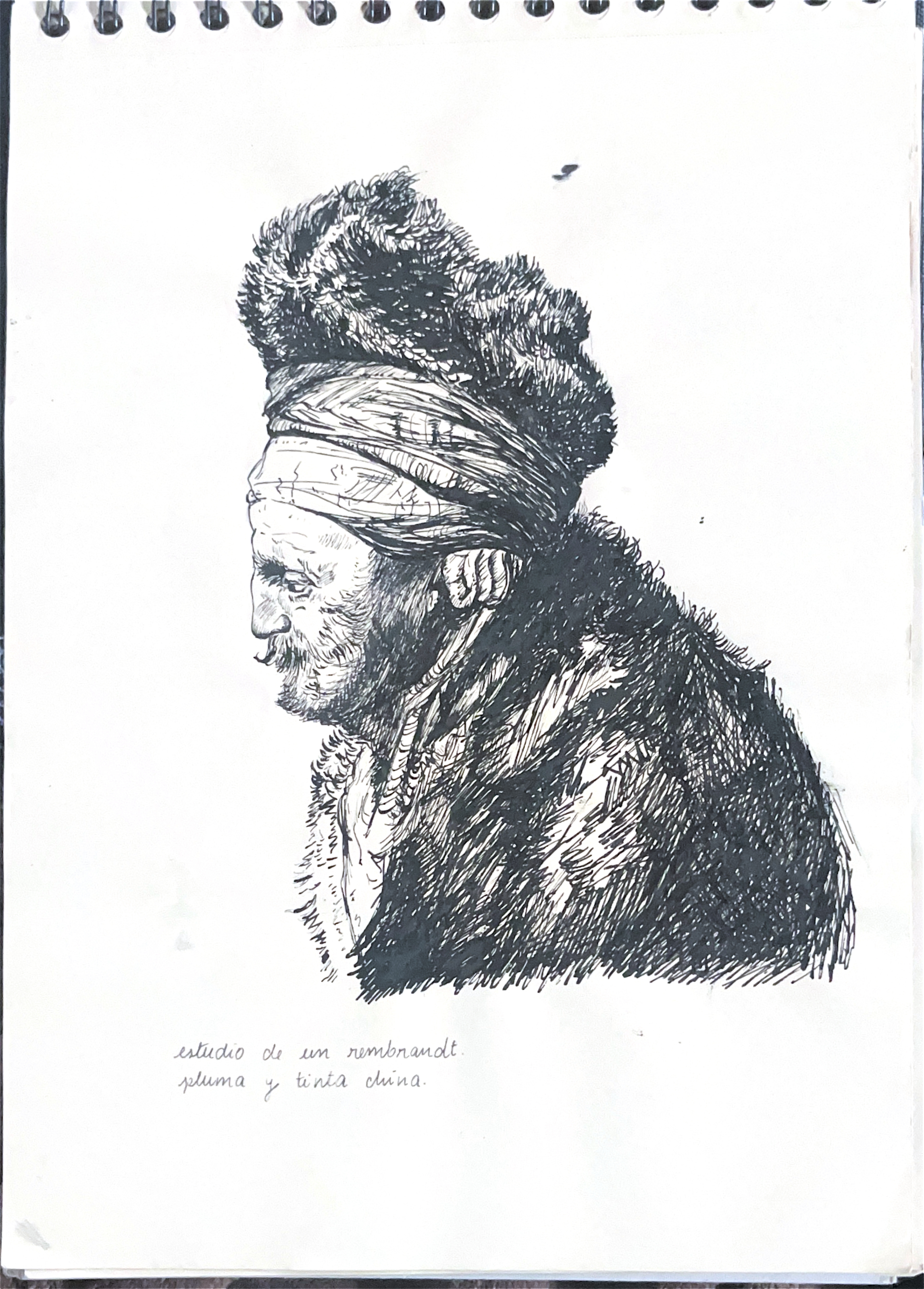 Rembrandt Study, A4, Chinese Ink