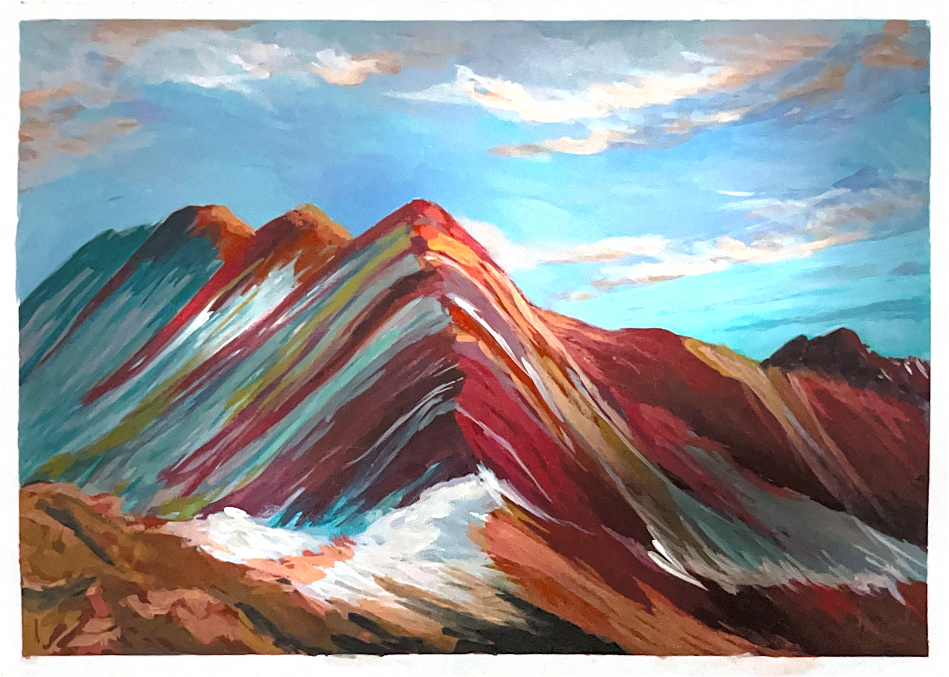 Montaña de 7 Colores, A5, Gouache