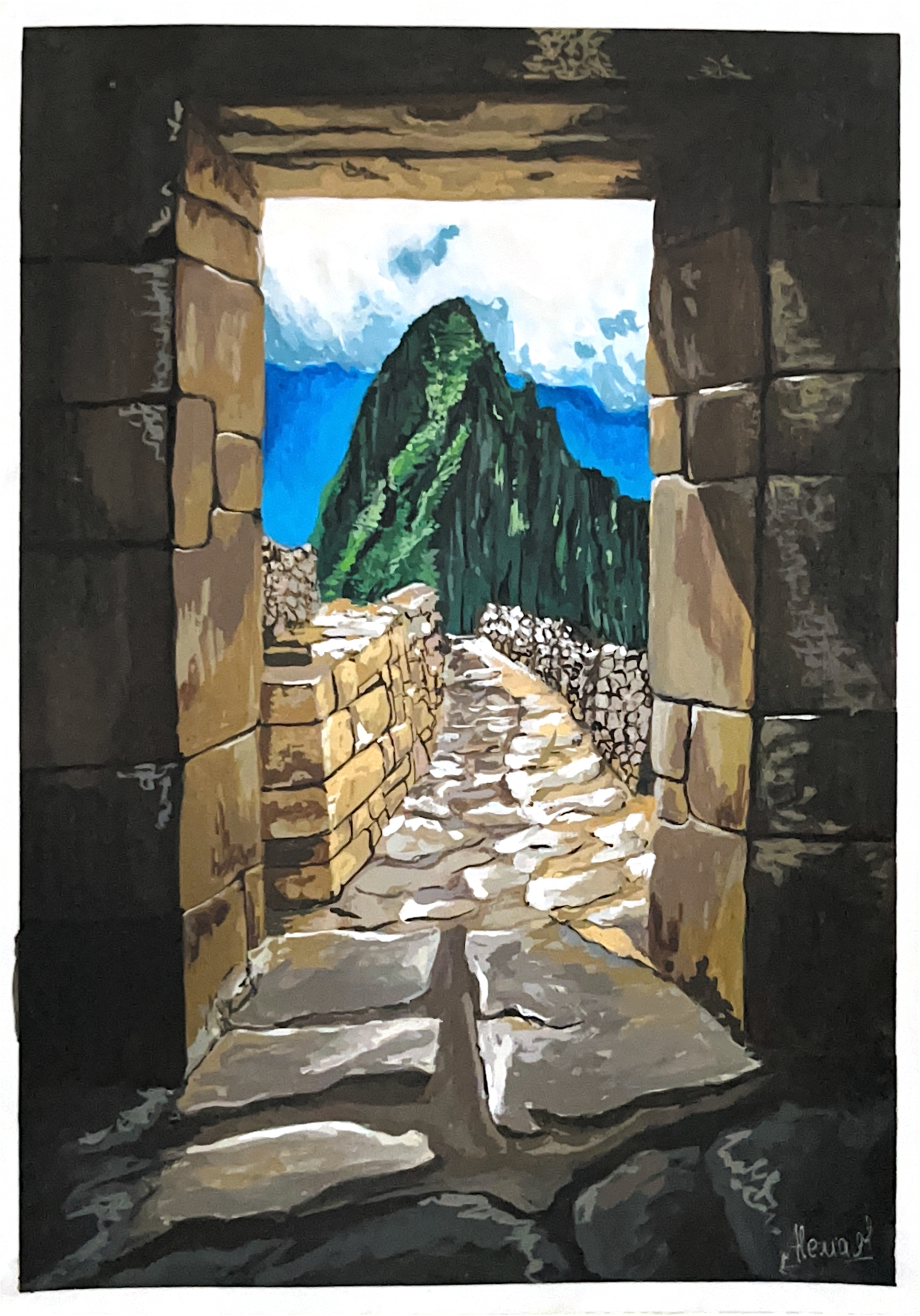 Machu Picchu, A5, Gouache