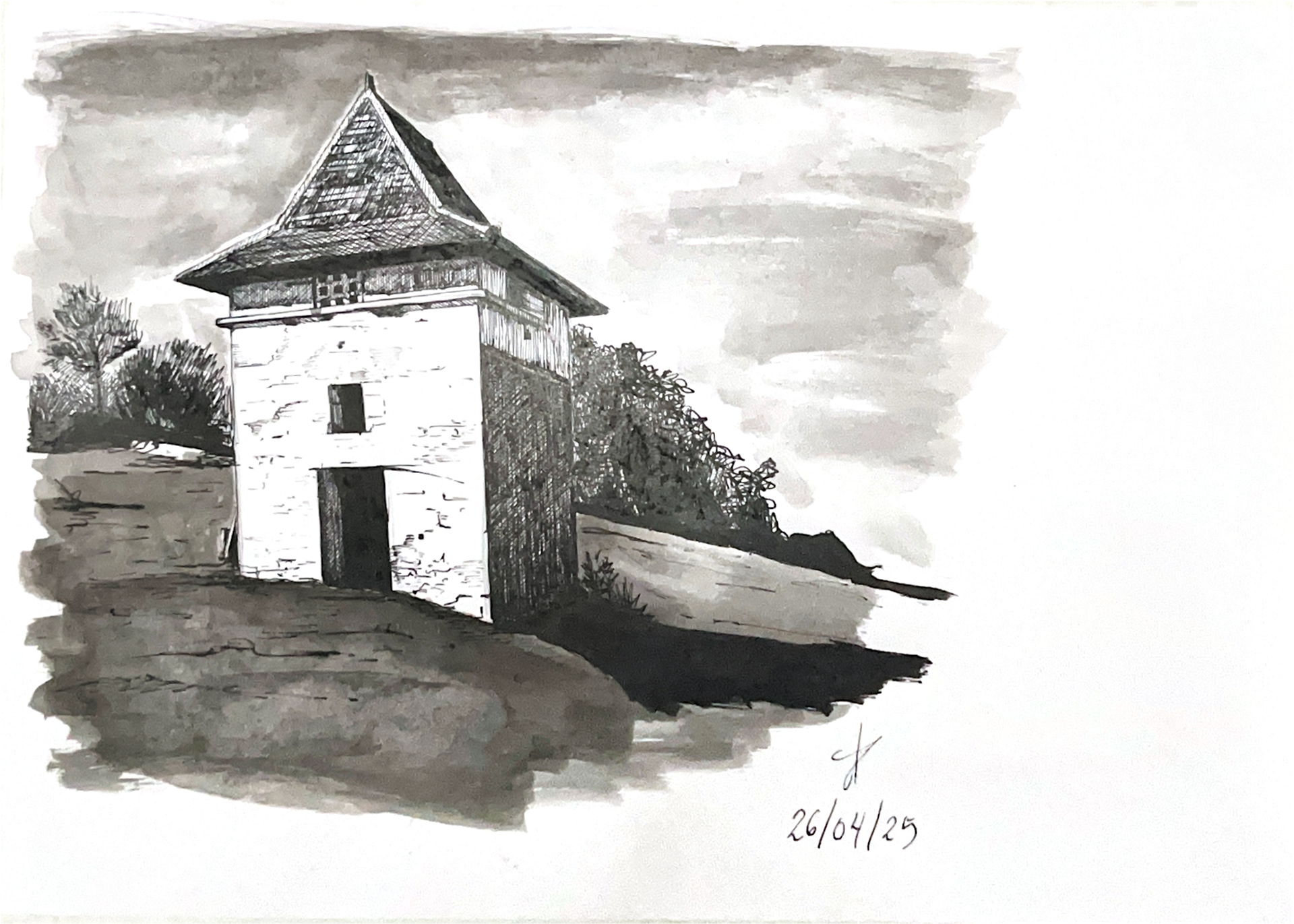 Paisaje, A4, Indian Ink on paper