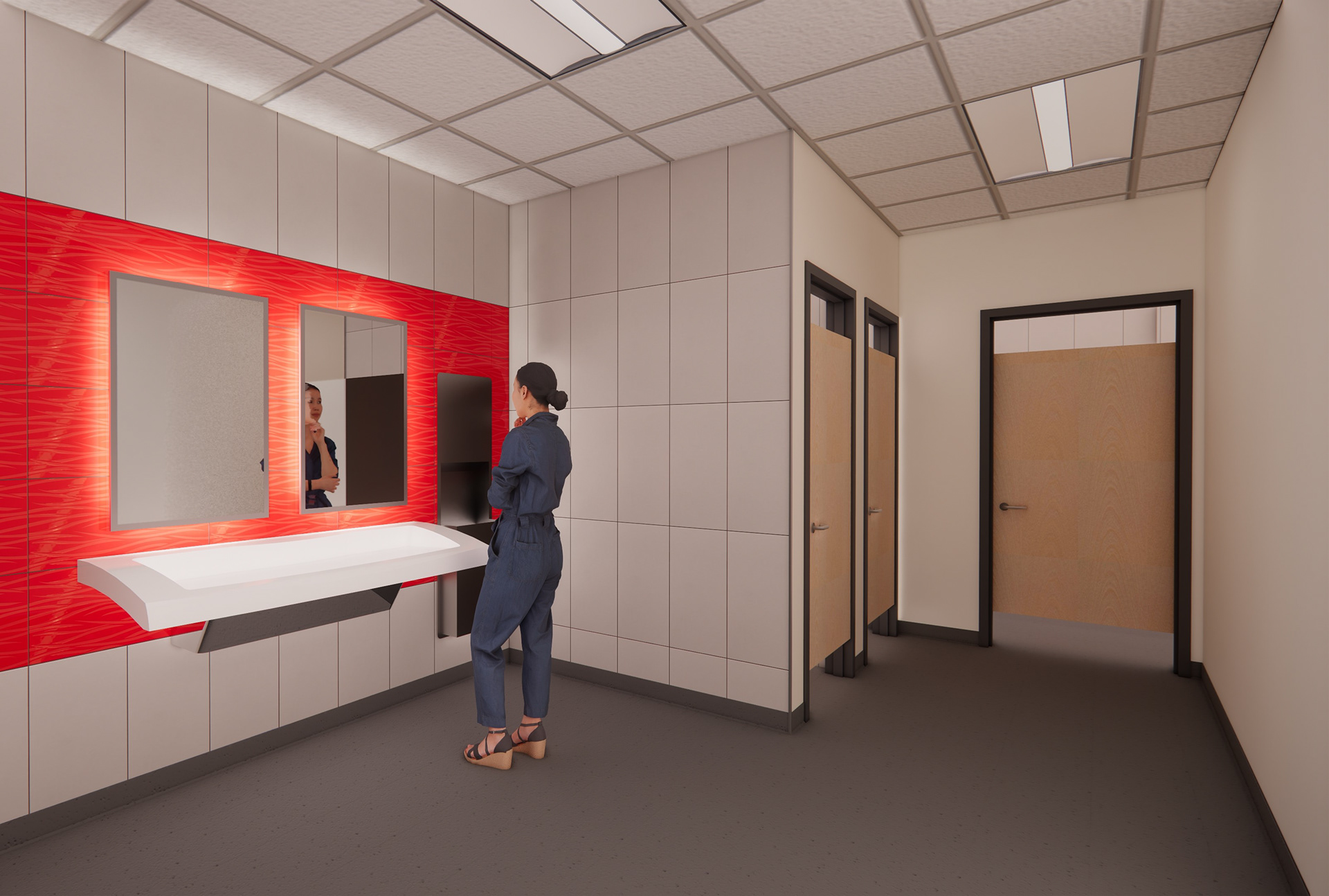 Rendering: Admin Restroom