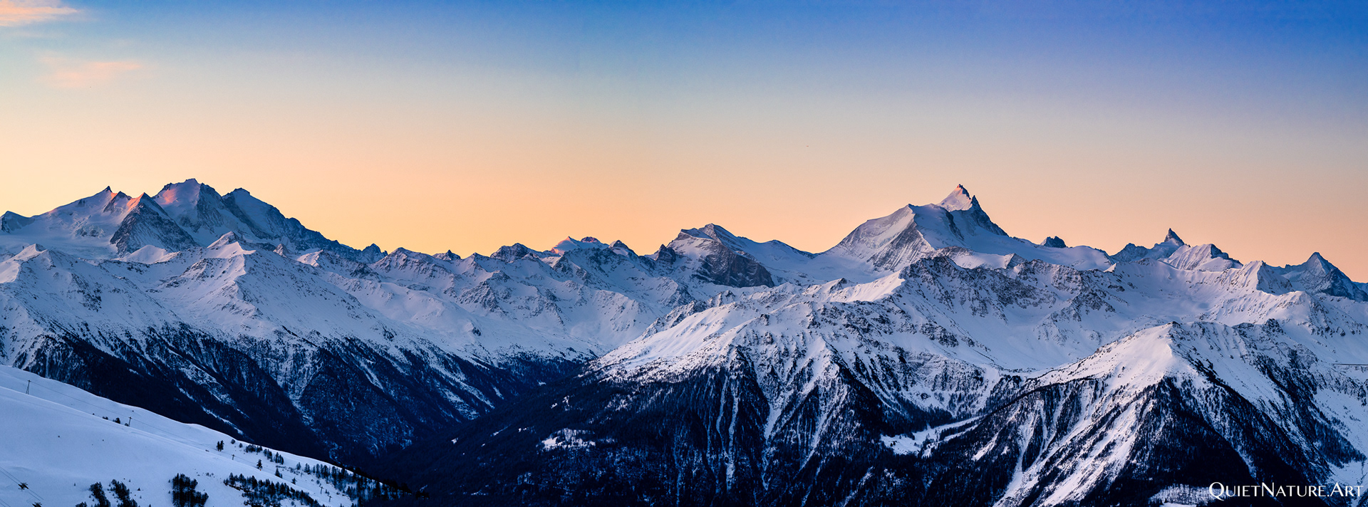 Walliser Alpen mit Weisshorn (4506 m)