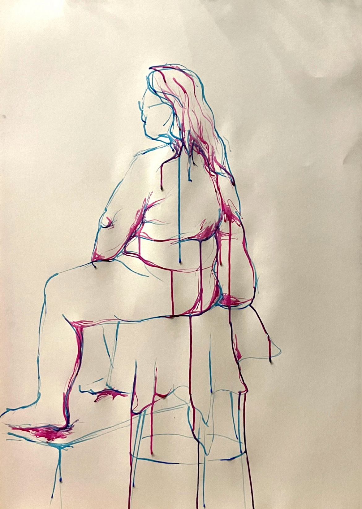 Life drawing practice #1, Ink on paper, 2024