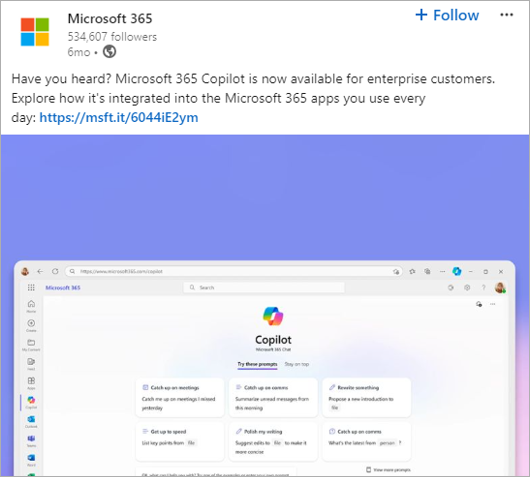 Microsoft 365 Copilot for enterprise customers