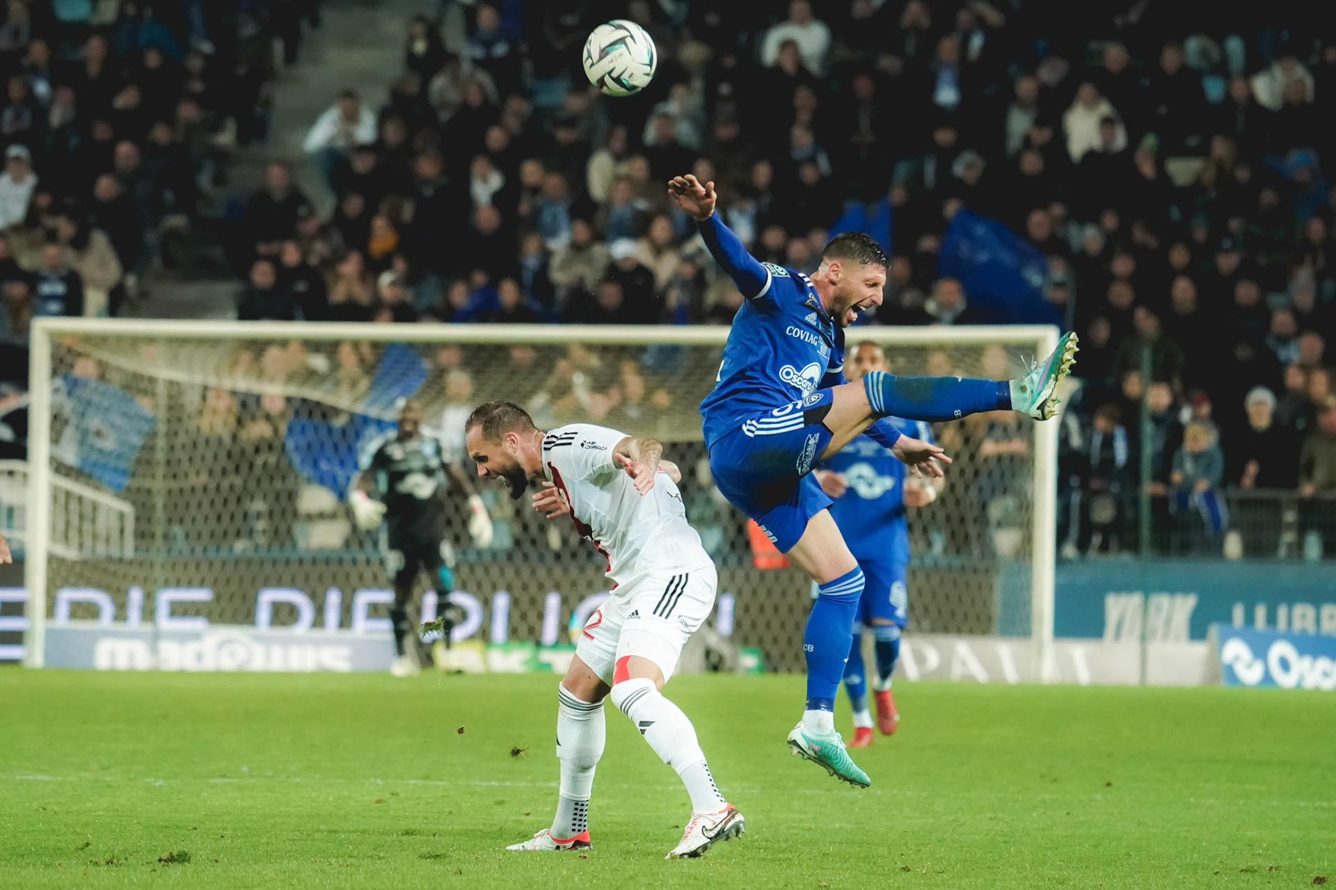BASTIA. CORSE. LE LUNDI 5 FEVRIER 2024.En ligue 2 BKT dans le derby de la corse Bastia a domine Ajaccio un but a zero grace a un but de Migouel Alfarela devant plus de 14000 spectateurs. Le groupe l Arcugi a anime l avant match pendant que le president de Bastia Claude Ferrandi et le president d Ajaccio Daniele Bufano étaient sur le plateau de France 3 Corse Via Stella.