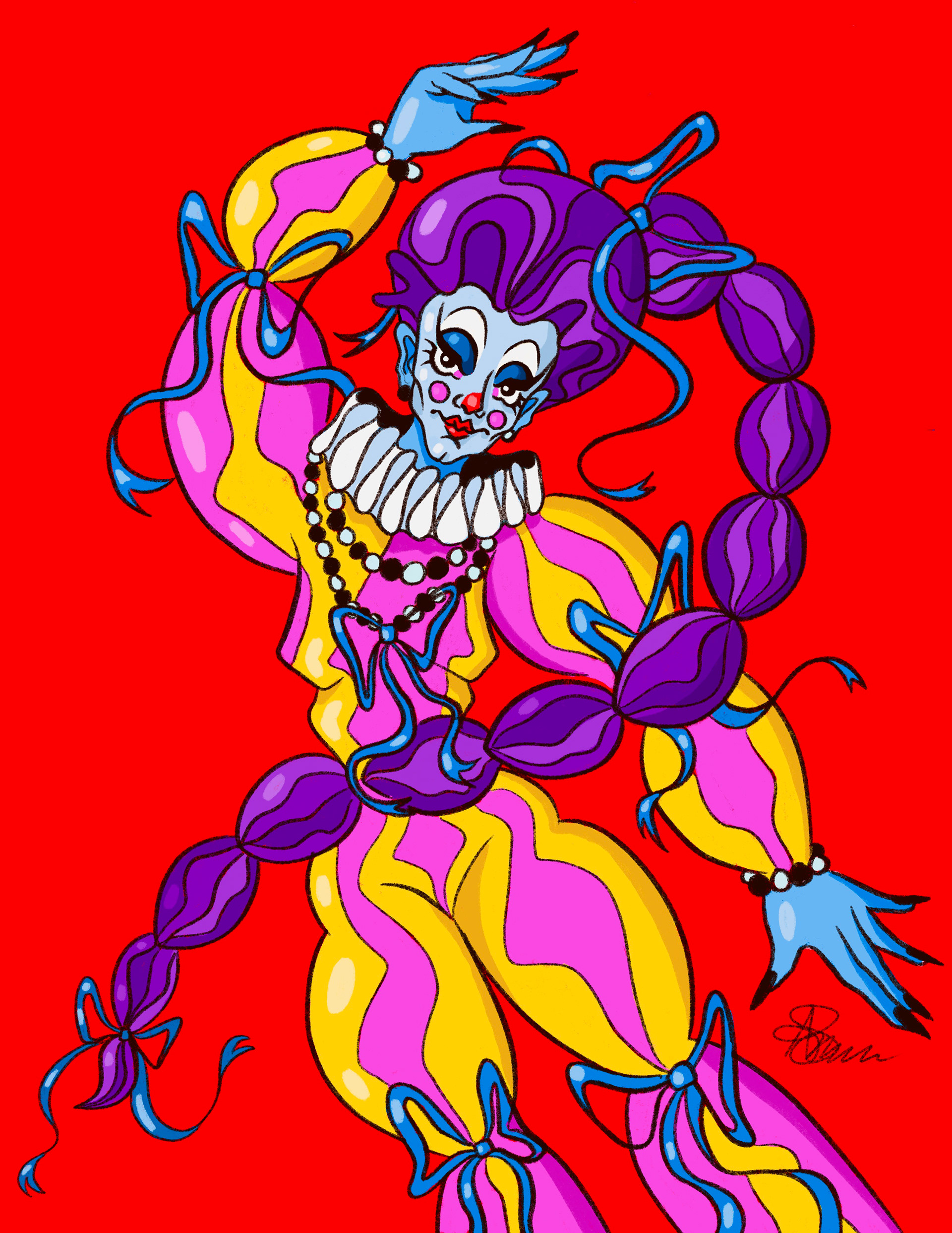 Clown Renaissance 2 - Digital Illustration (Procreate)