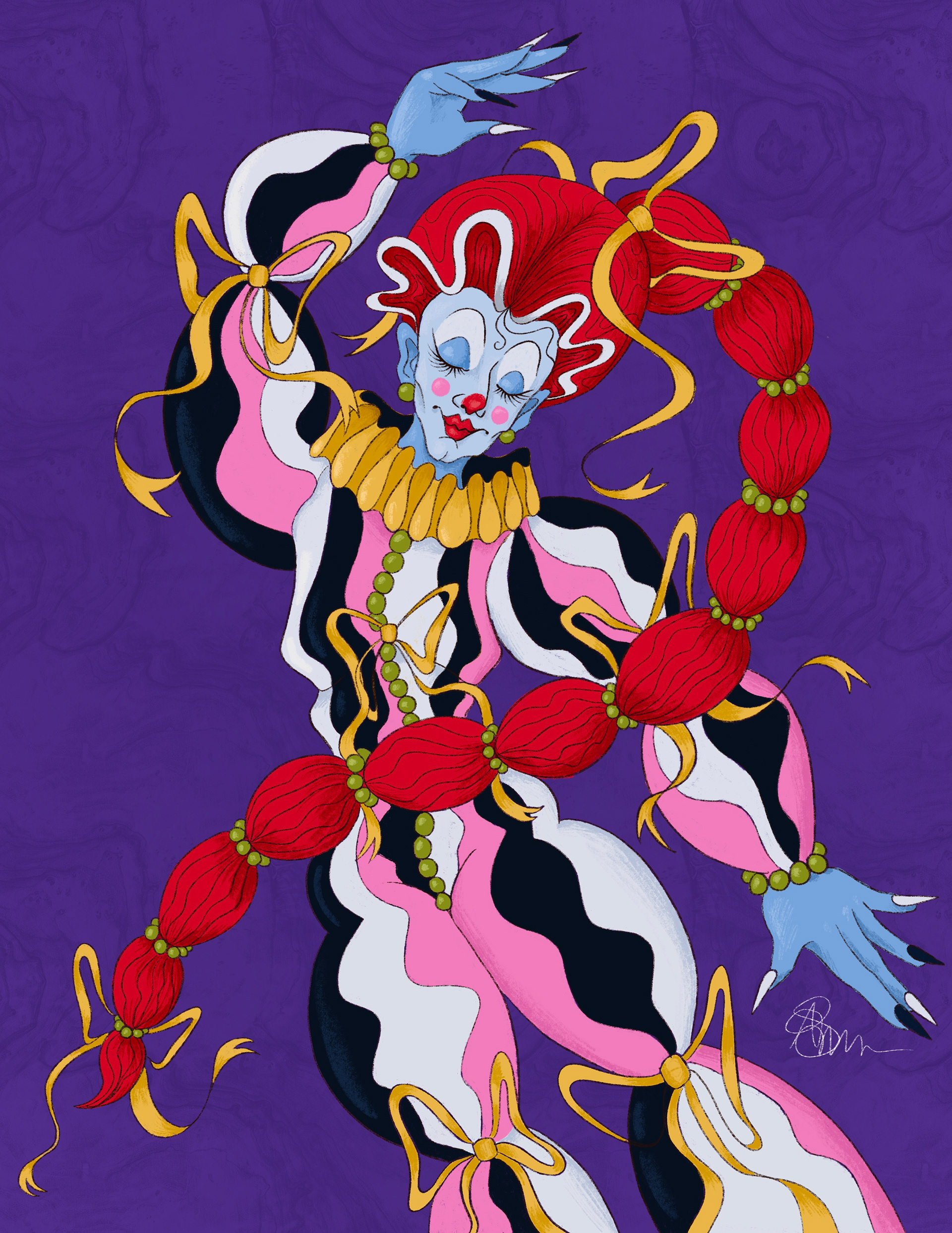 Clown Renaissance 1 - Digital Illustration (Procreate)