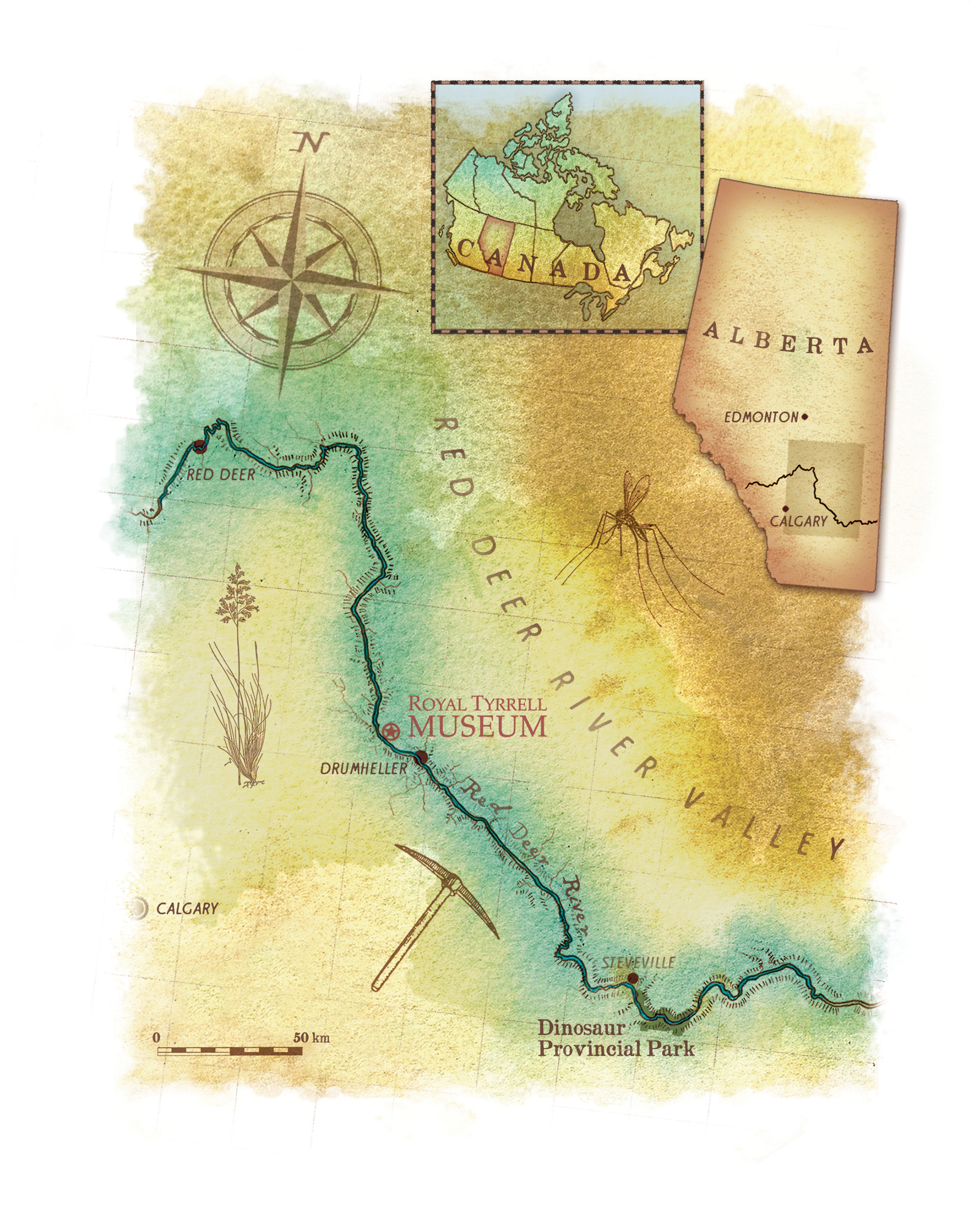 Map of the Red Deer River Valley