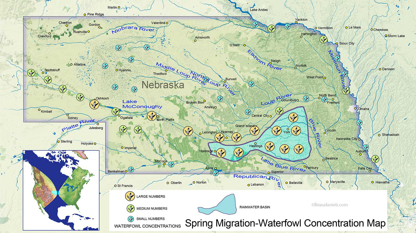 Spring Migration Waterfowl Concentration Map