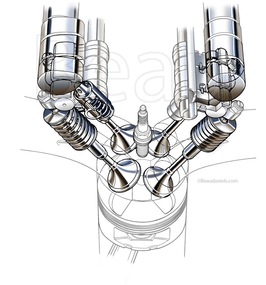 Piston and valves.