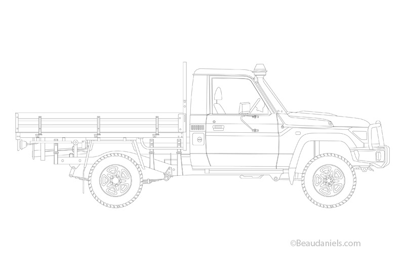 2007 VDJ79 Landcruiser line art in adobe illustrator.