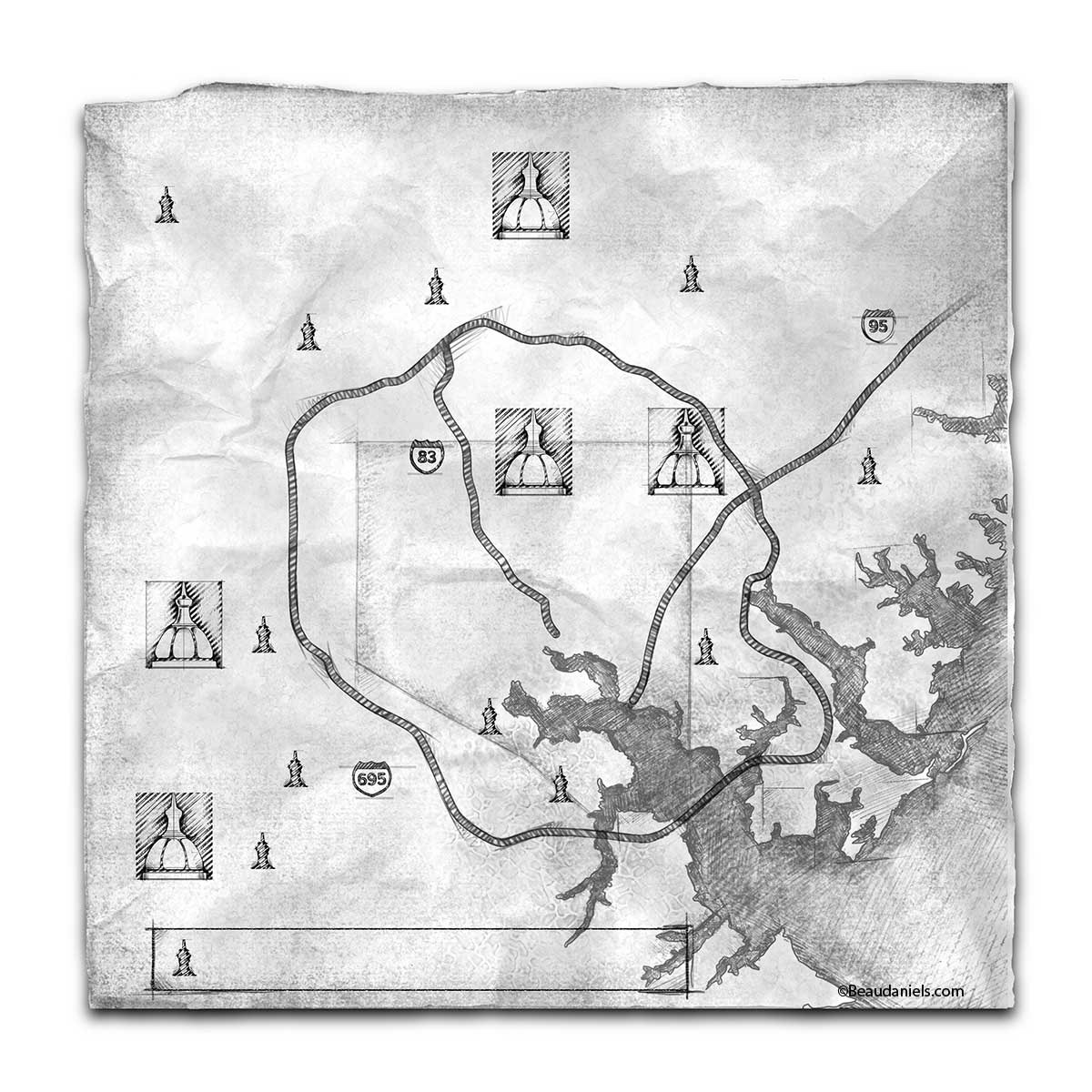 John's Hopkins location map.