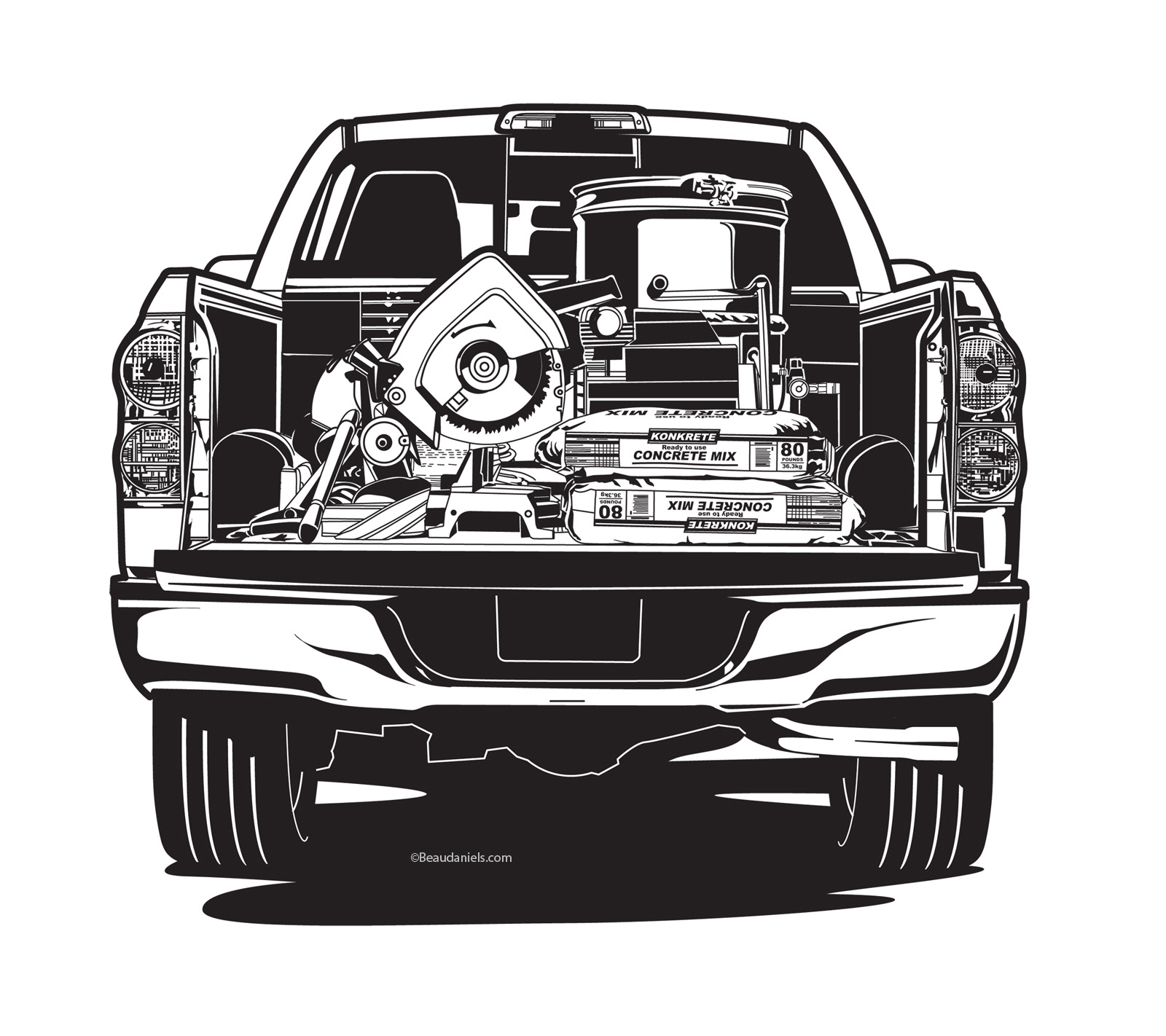 Toyota Tundra, rear view cargo deck.