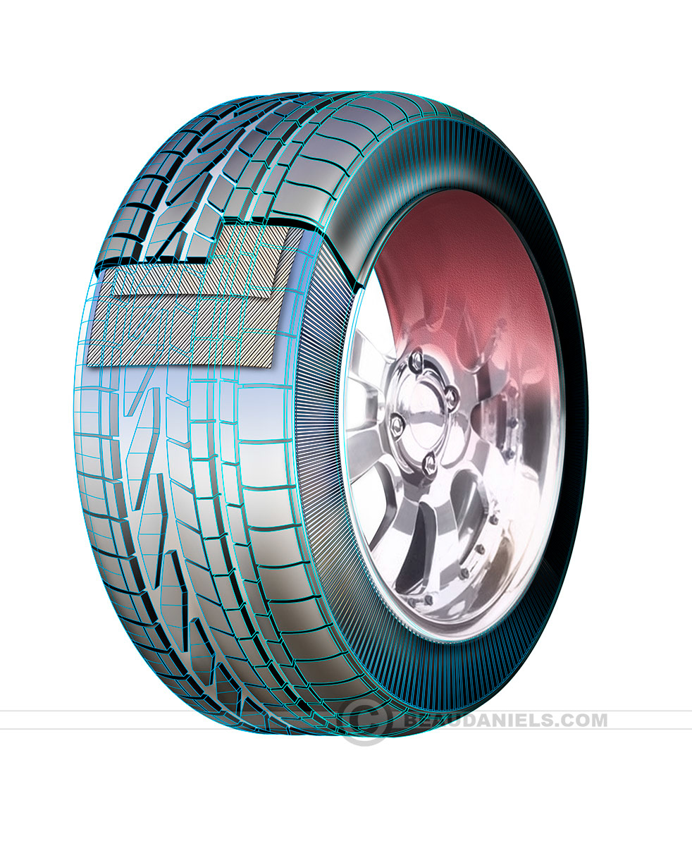 Cutaway tire.
