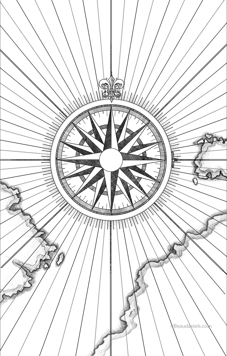 Compass rose.