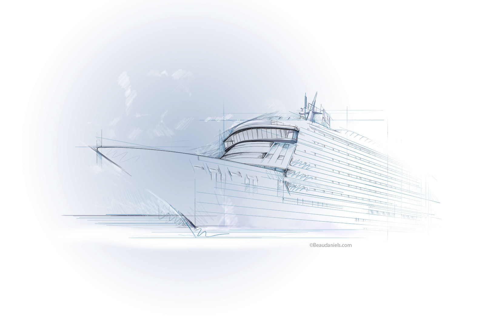 Silversea Cruise line, Loose drawing which was merged with the other versions.